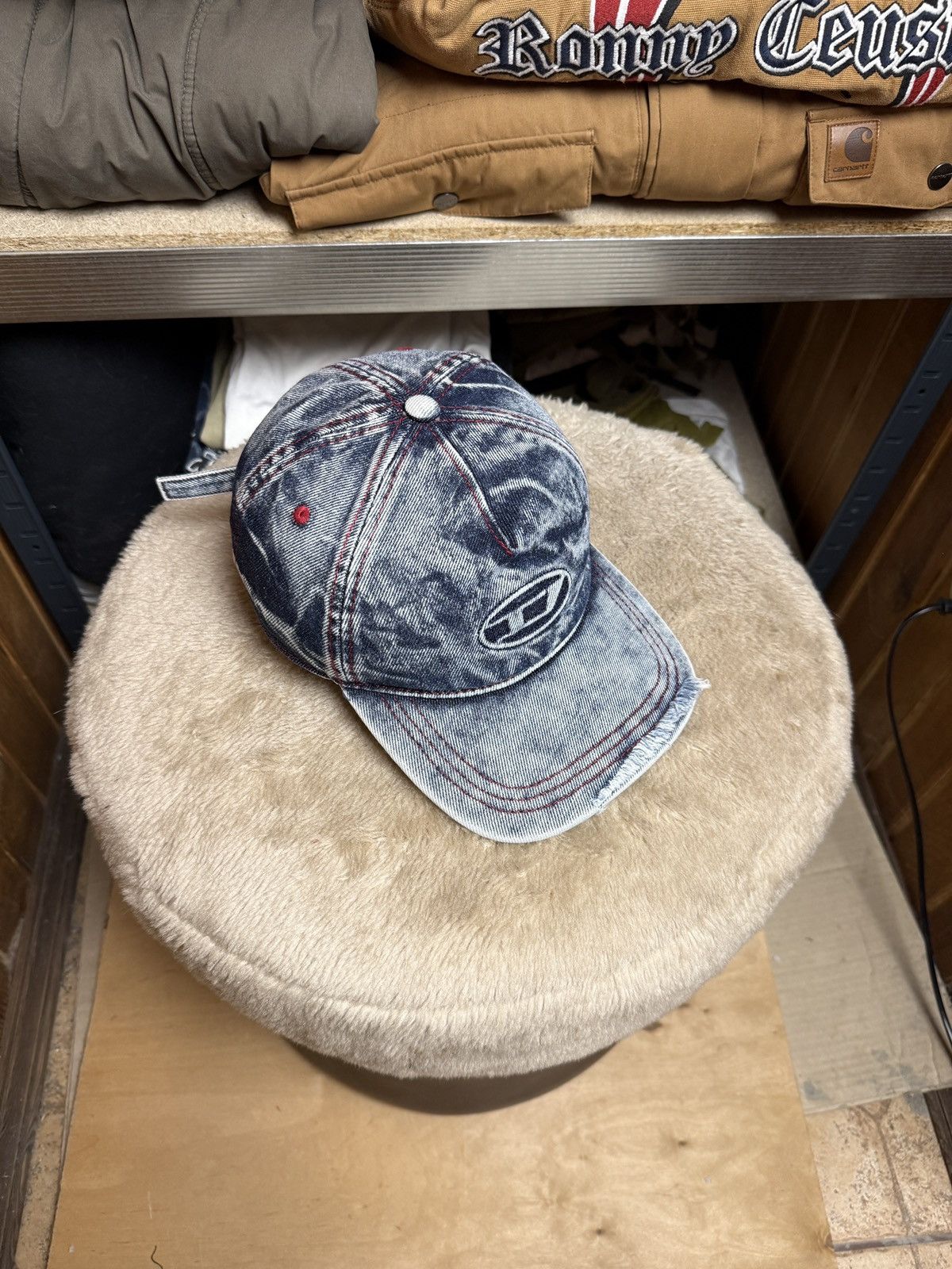 Diesel Avant Garde Diesel D Logo Distressed Washed Denim Cap Size ONE SIZE - 3 Thumbnail