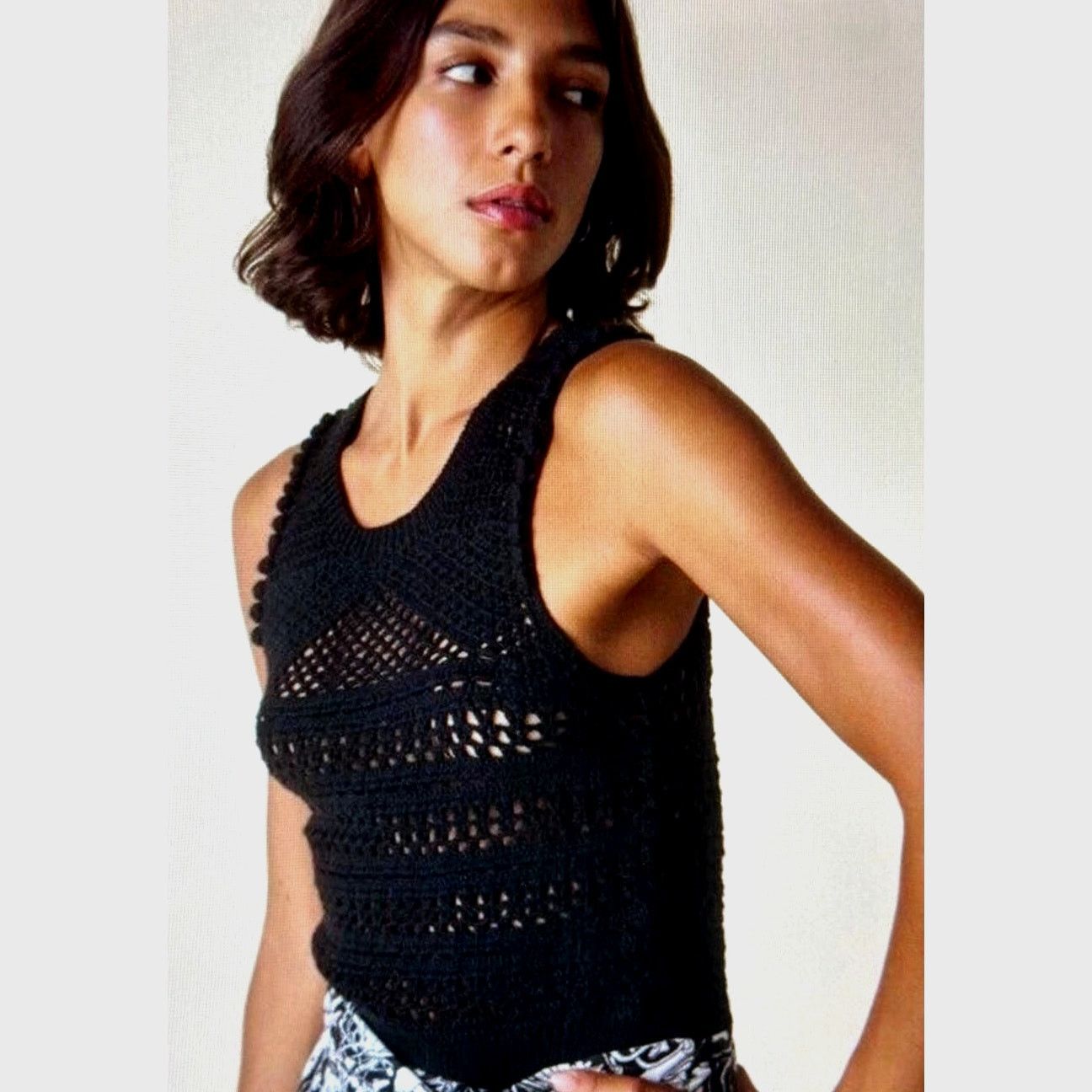 Other St Roche Crochet Semi Sheer Sleeveless Marilyn Tank Blck XS Size XS / US 0-2 / IT 36-38 - 4 Thumbnail