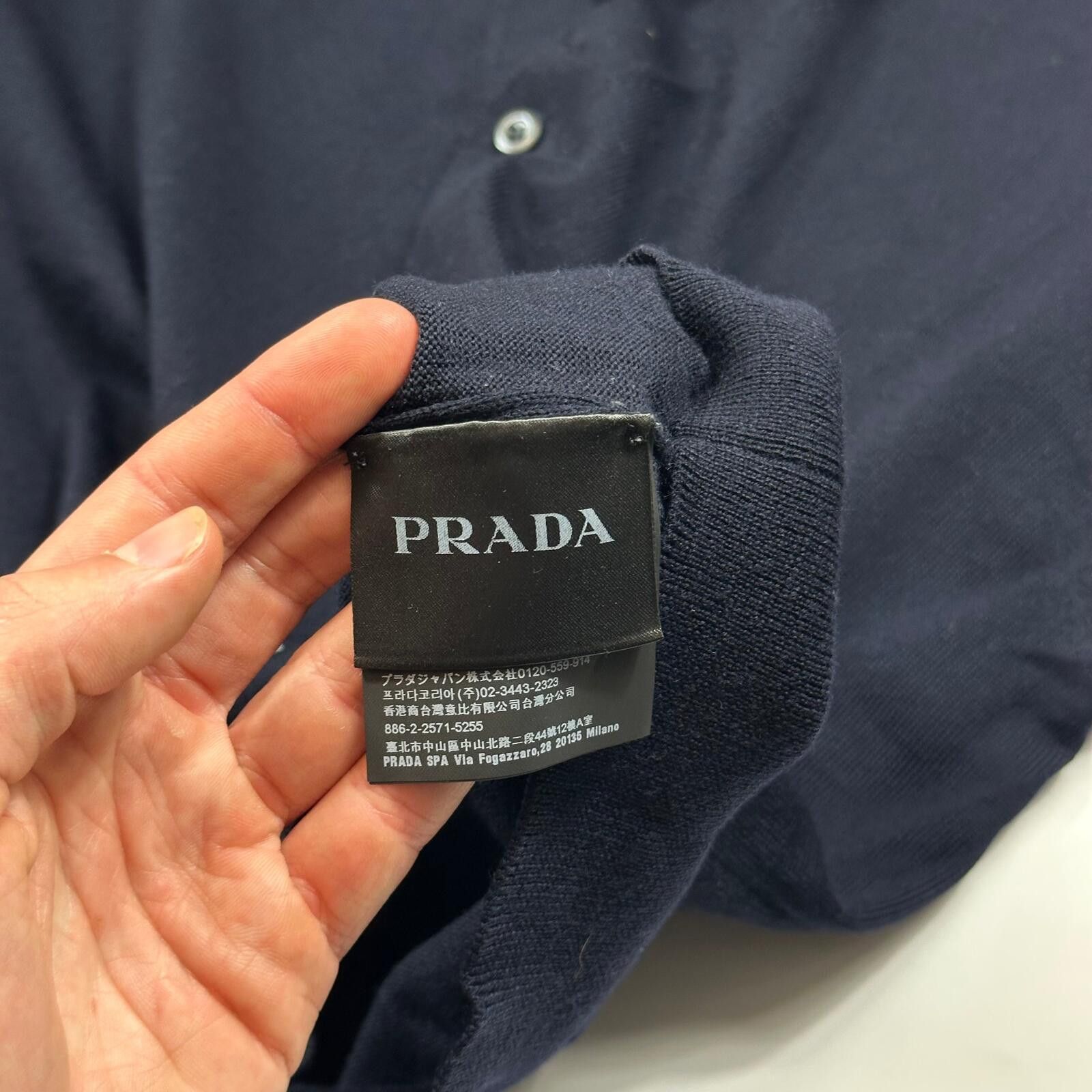 Prada Prada Milano 2017 Virgin Wool Minimalist Navy Cardigan - M Size US M / EU 48-50 / 2 - 6 Thumbnail