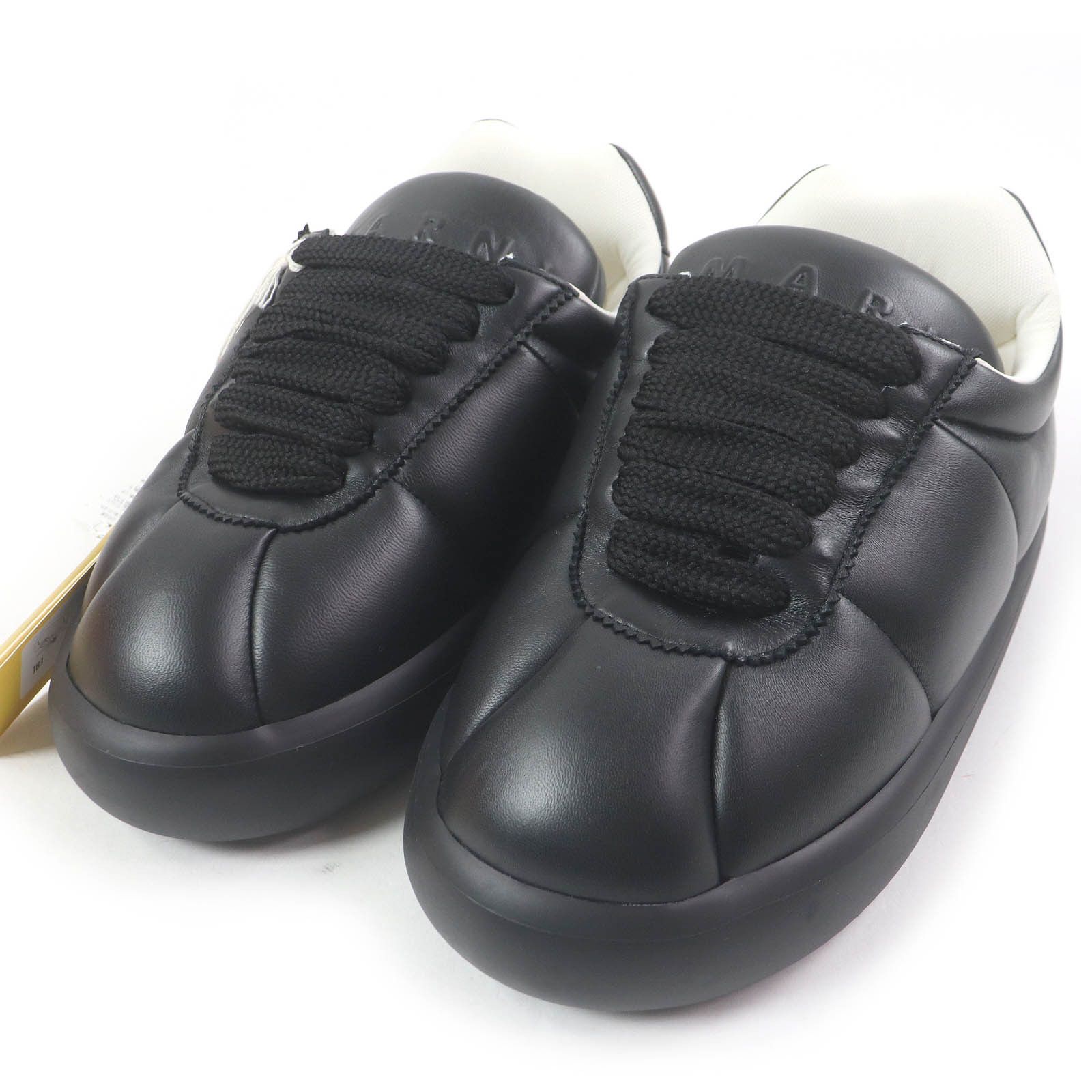 Marni Marni Snzu015802 Bigfoot2.0 Puffy Lamb Leather Low Cut Sneakers Leather Shoes Snzu015802 in Black