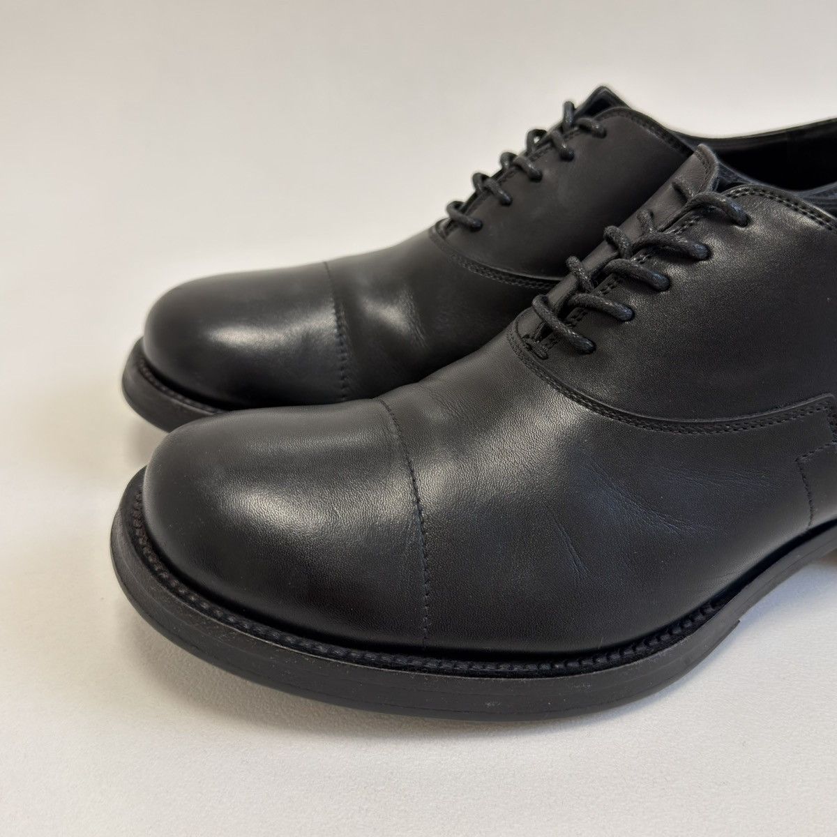 Prada Mid 2000s Black Leather Derby Shoes Size US 8 / EU 41 - 2 Thumbnail
