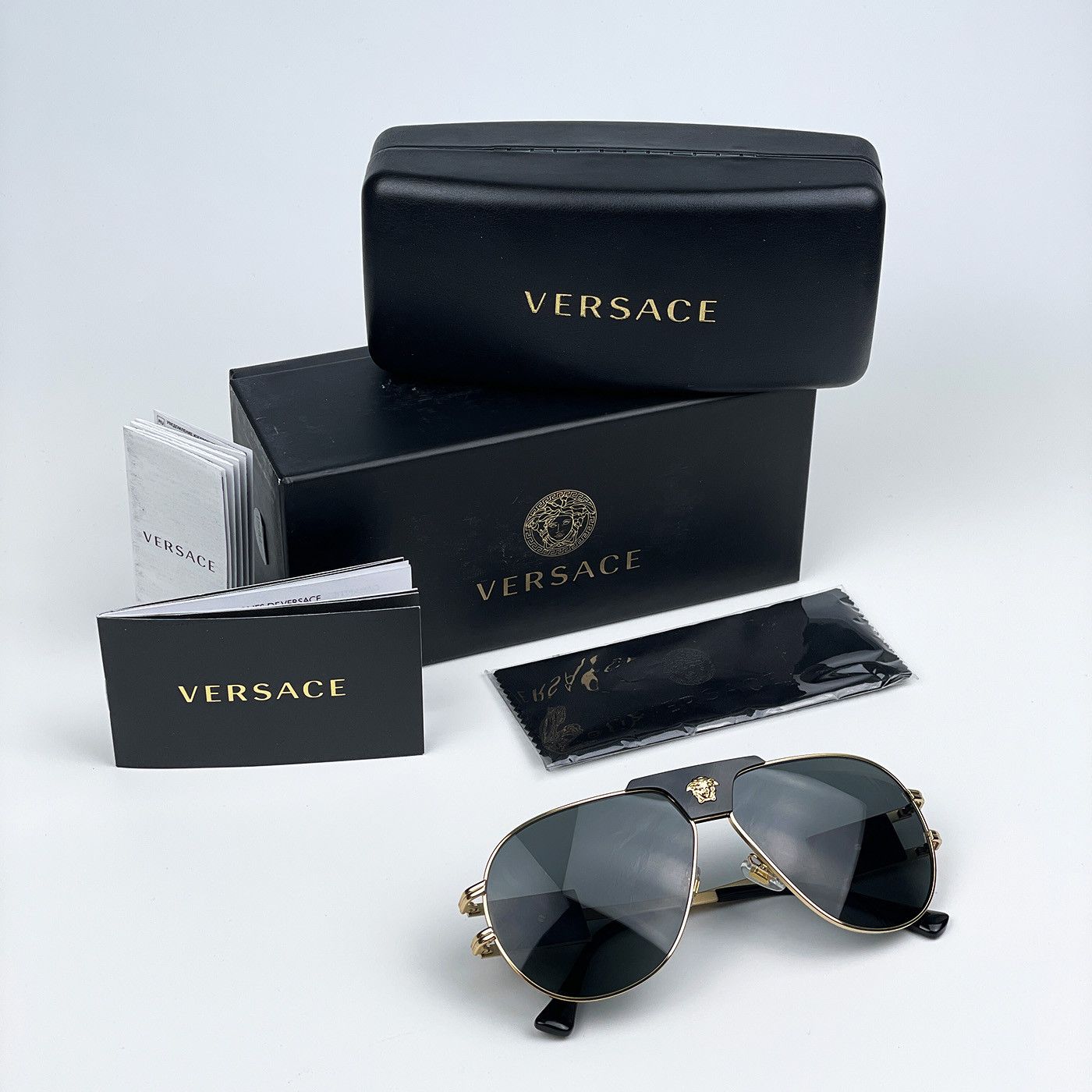 Versace NEW Versace VE2252 100287 Metal Pilot Men Sunglasses0 Size ONE SIZE - 12 Thumbnail