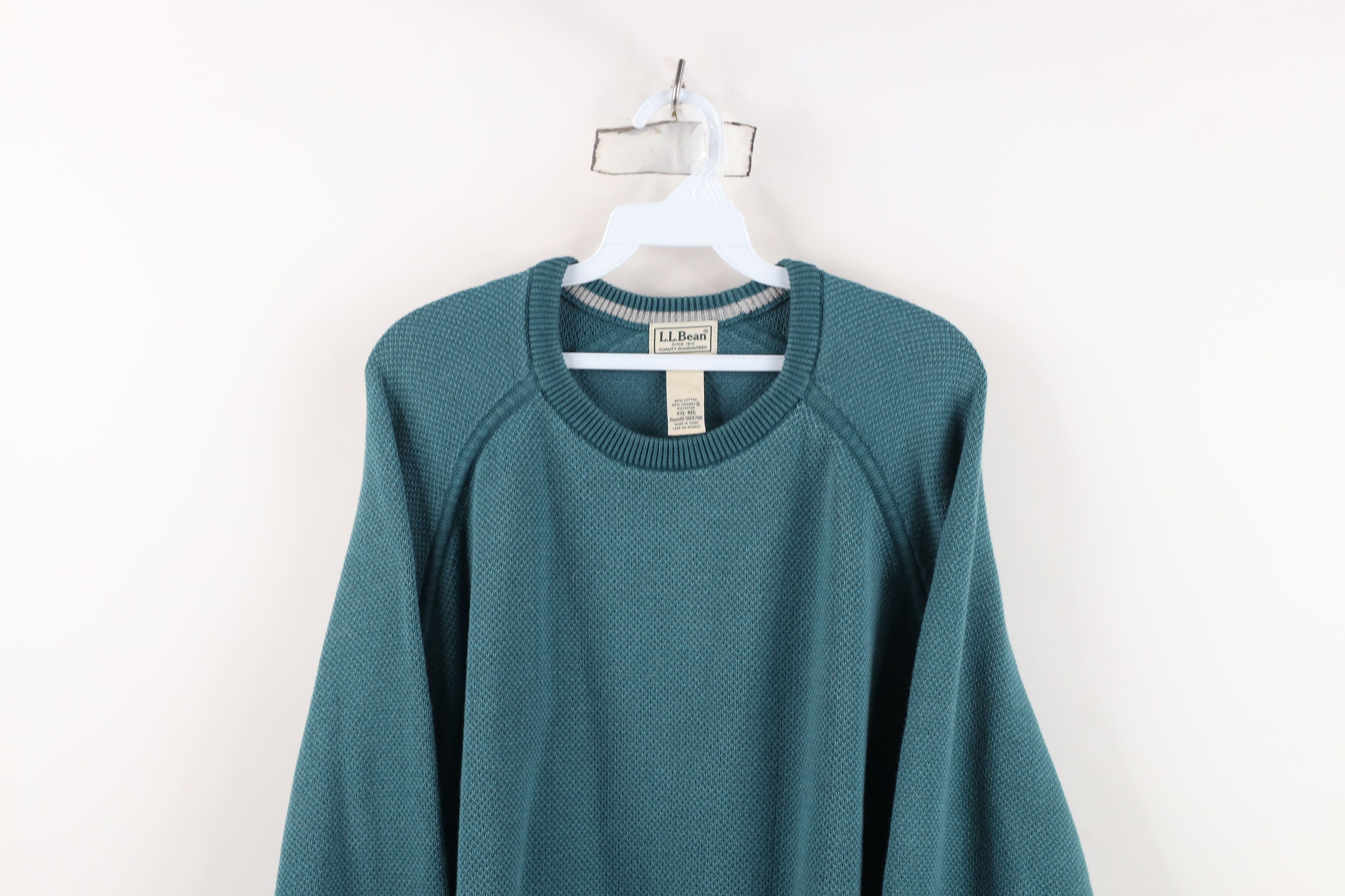 L.L. Bean Vintage LL Bean Heavyweight Thermal Knit Crewneck Sweater Size US XXL / EU 58 / 5 - 2 Thumbnail
