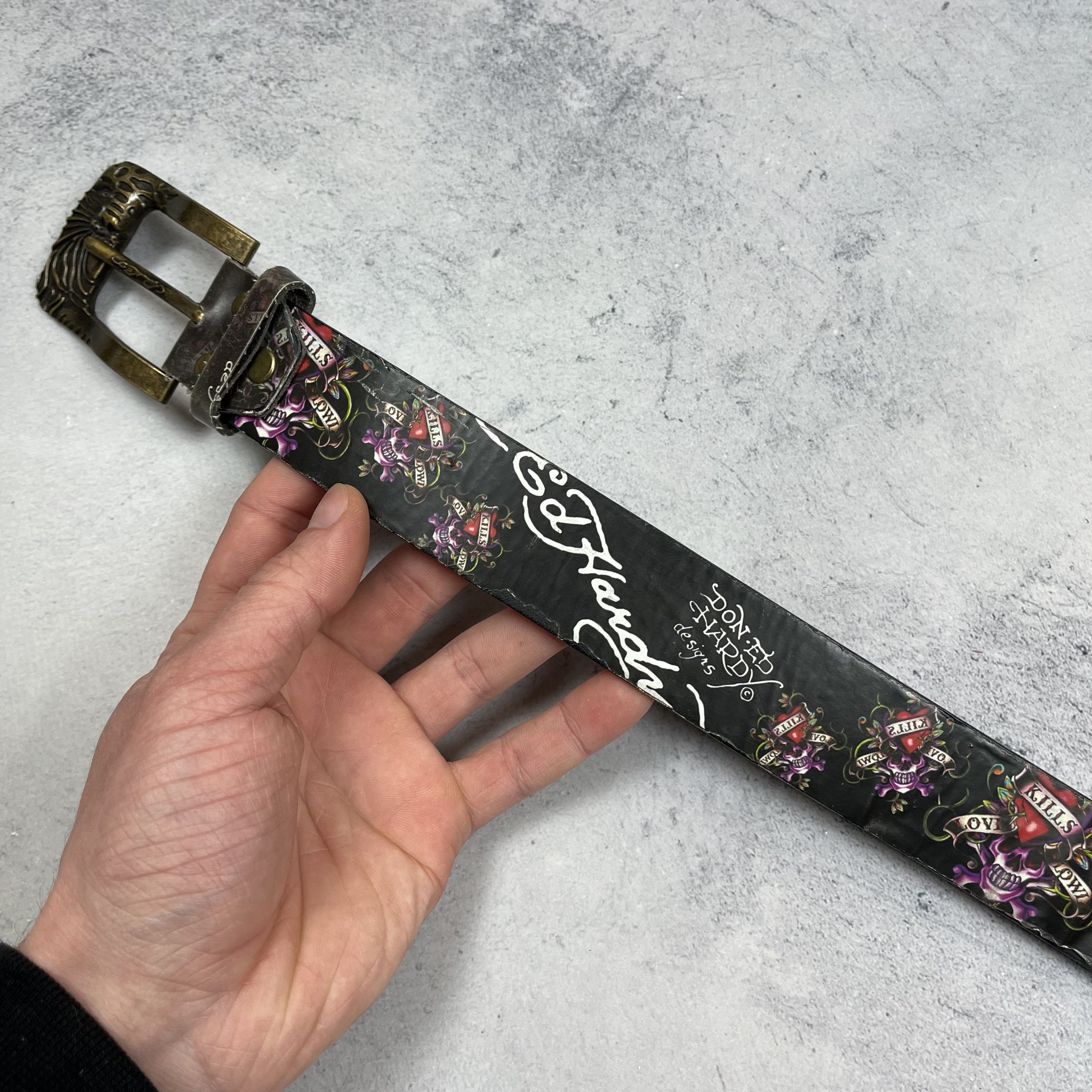 Ed Hardy Vintage Ed Hardy Y2K Skulls Tattoo belt 2000’s Size ONE SIZE - 3 Thumbnail