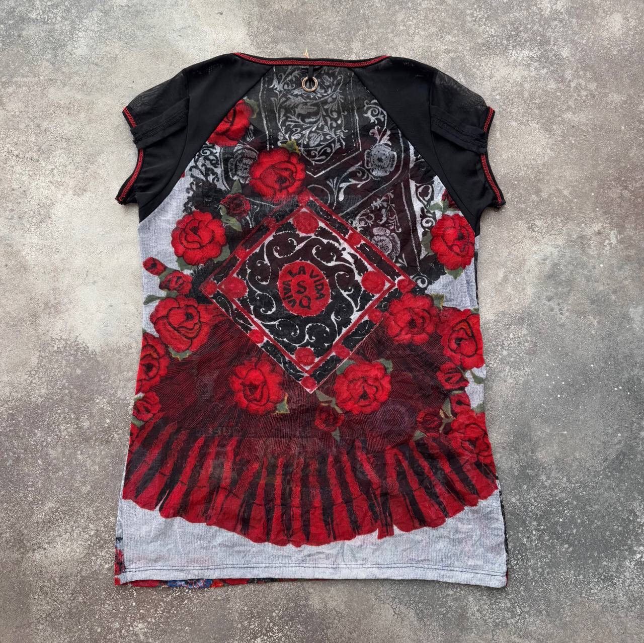 Hysteric Glamour × Japanese Brand × Vintage Save the Queen Y2K Crazy Mesh T-Shirt Size M / US 6-8 / IT 42-44 - 9 Thumbnail