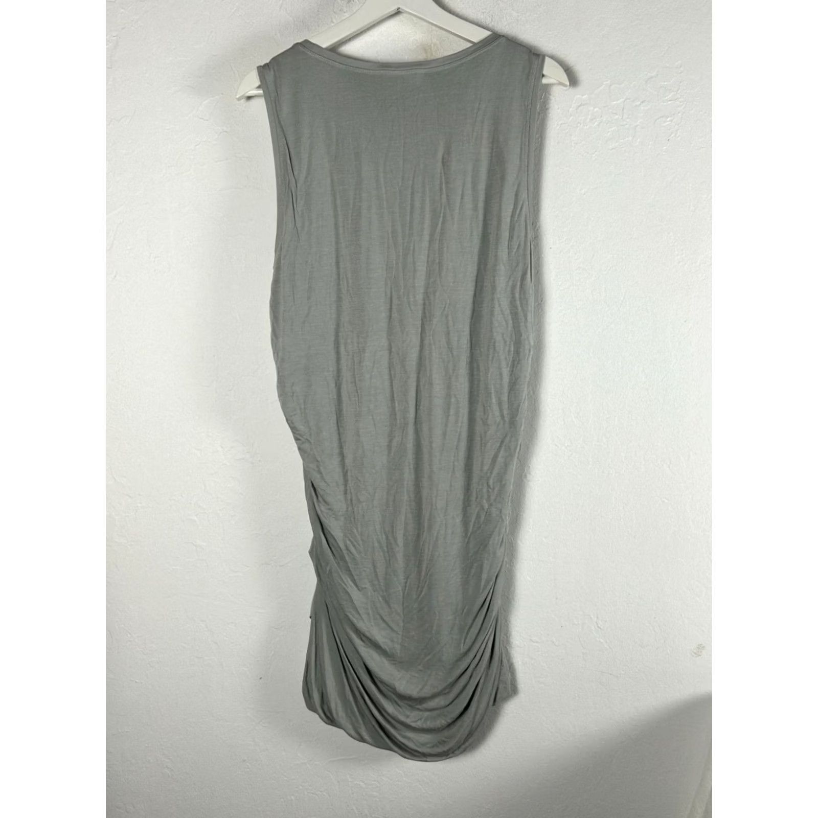 Vintage Cabi Womens Gray Draped Ruched Sleeveless Tunic Dress L Scoop Neck NWOT, Size Large, Short Dress, Tank Dress, Casual, Summer, 00s Style, Womens Size L / US 10 / IT 46 - 2 Thumbnail