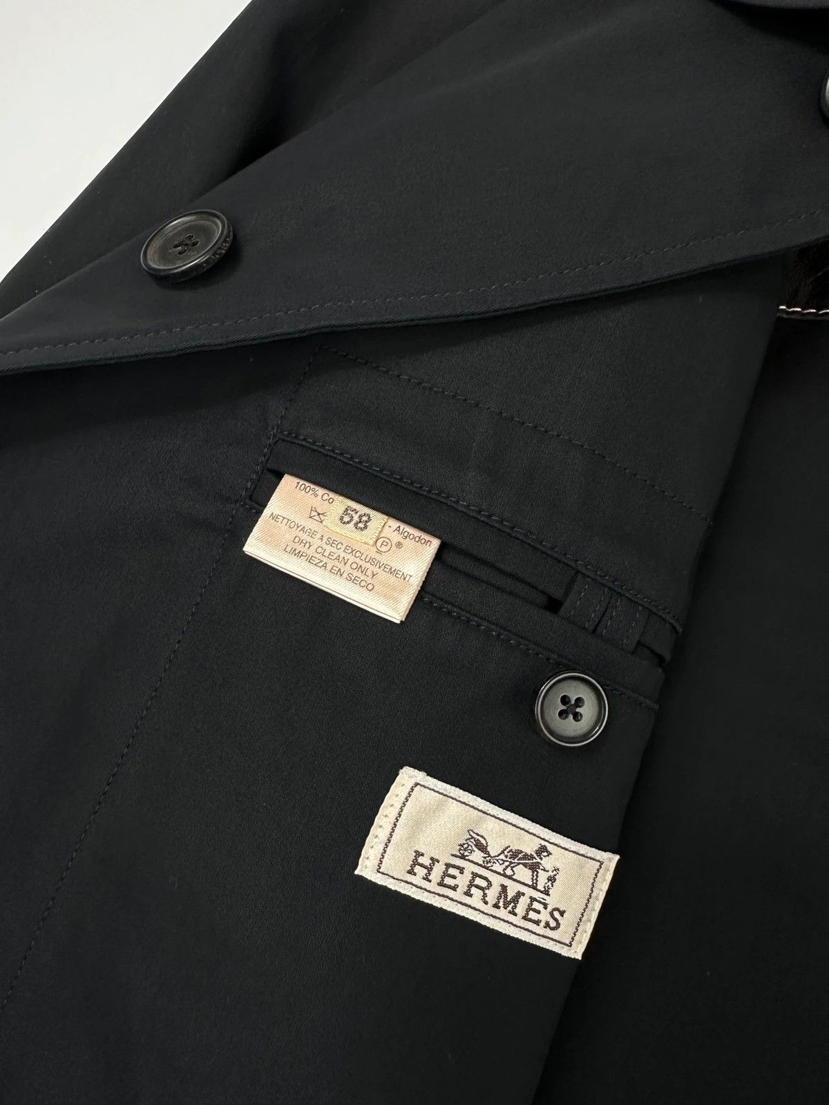 Hermes Hermès 00’s Navy Cotton & Leather Straps Buttons Up Jacket Size US L / EU 52-54 / 3 - 13 Thumbnail