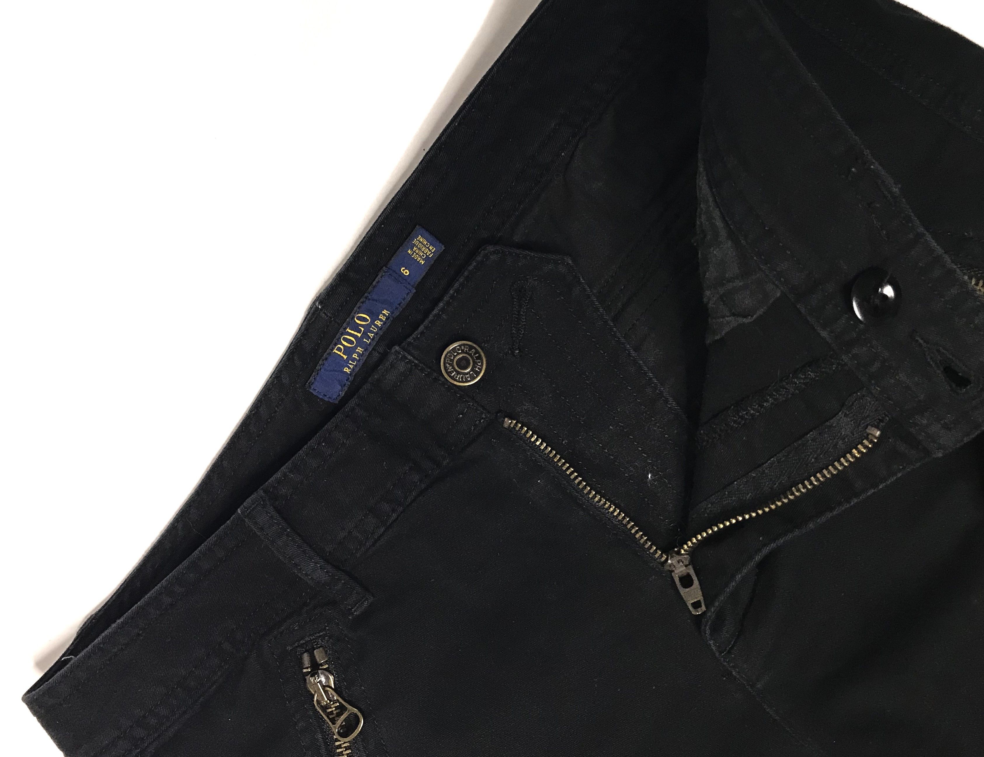 Polo Ralph Lauren Polo Ralph Lauren Womens Zipper Cargo Pants Black Skinny Size 28" / US 6 / IT 42 - 8 Thumbnail