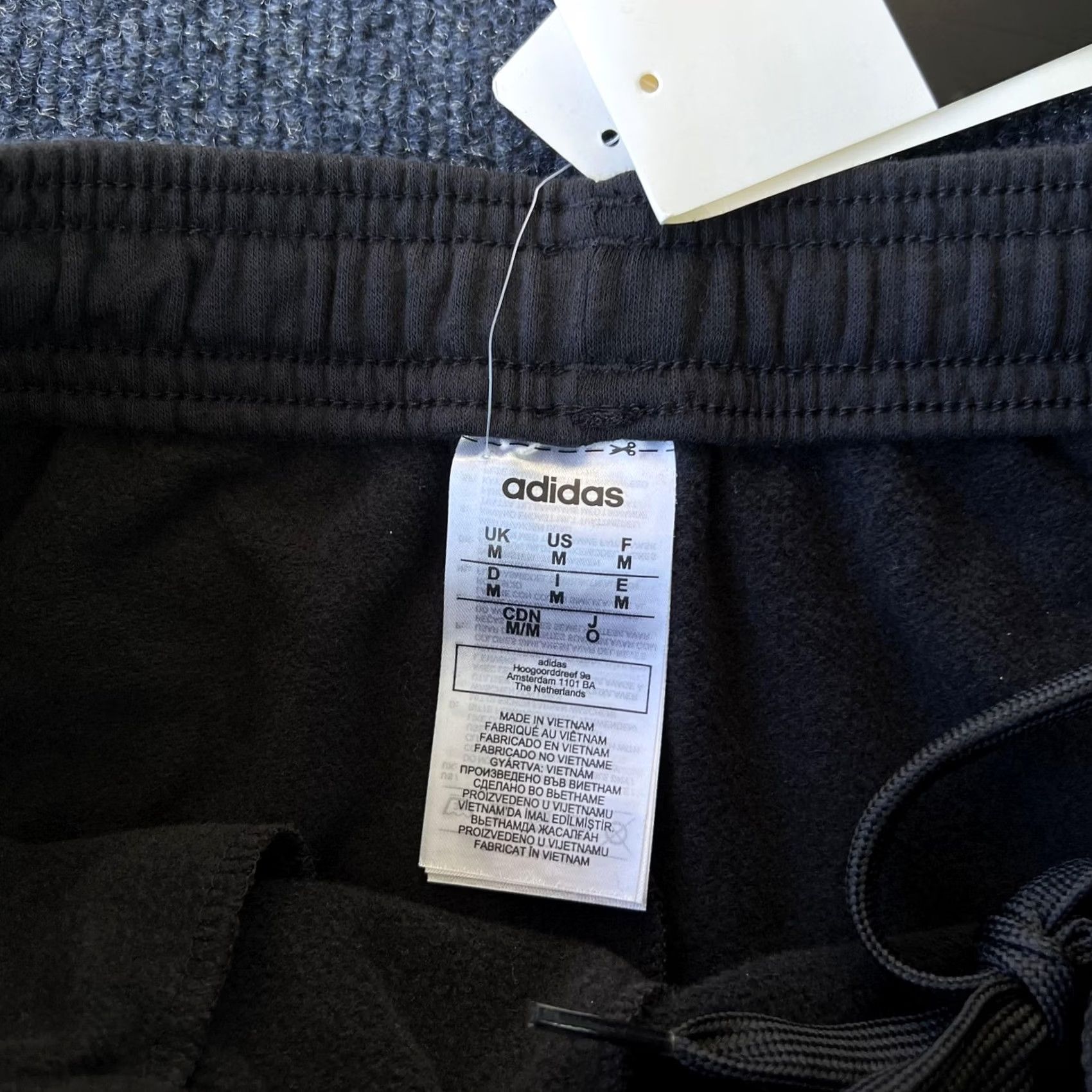 Adidas Adidas Mens Medium Black White 3-Stripes Jogger Fleece Pants GT9435 Size US 31 - 2 Thumbnail