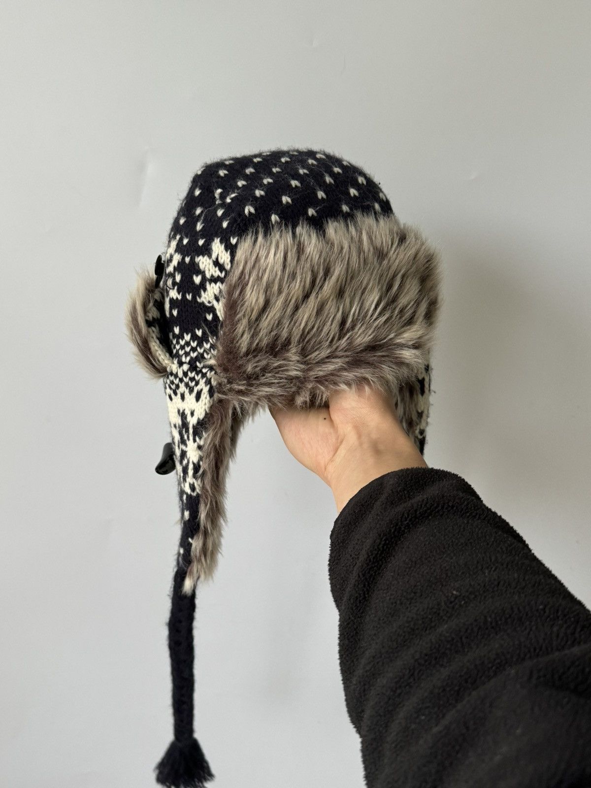 Japanese Brand × Vintage Vintage winter Y2K fuzzy fur ushanka hat punk Japanese Size ONE SIZE - 10 Thumbnail