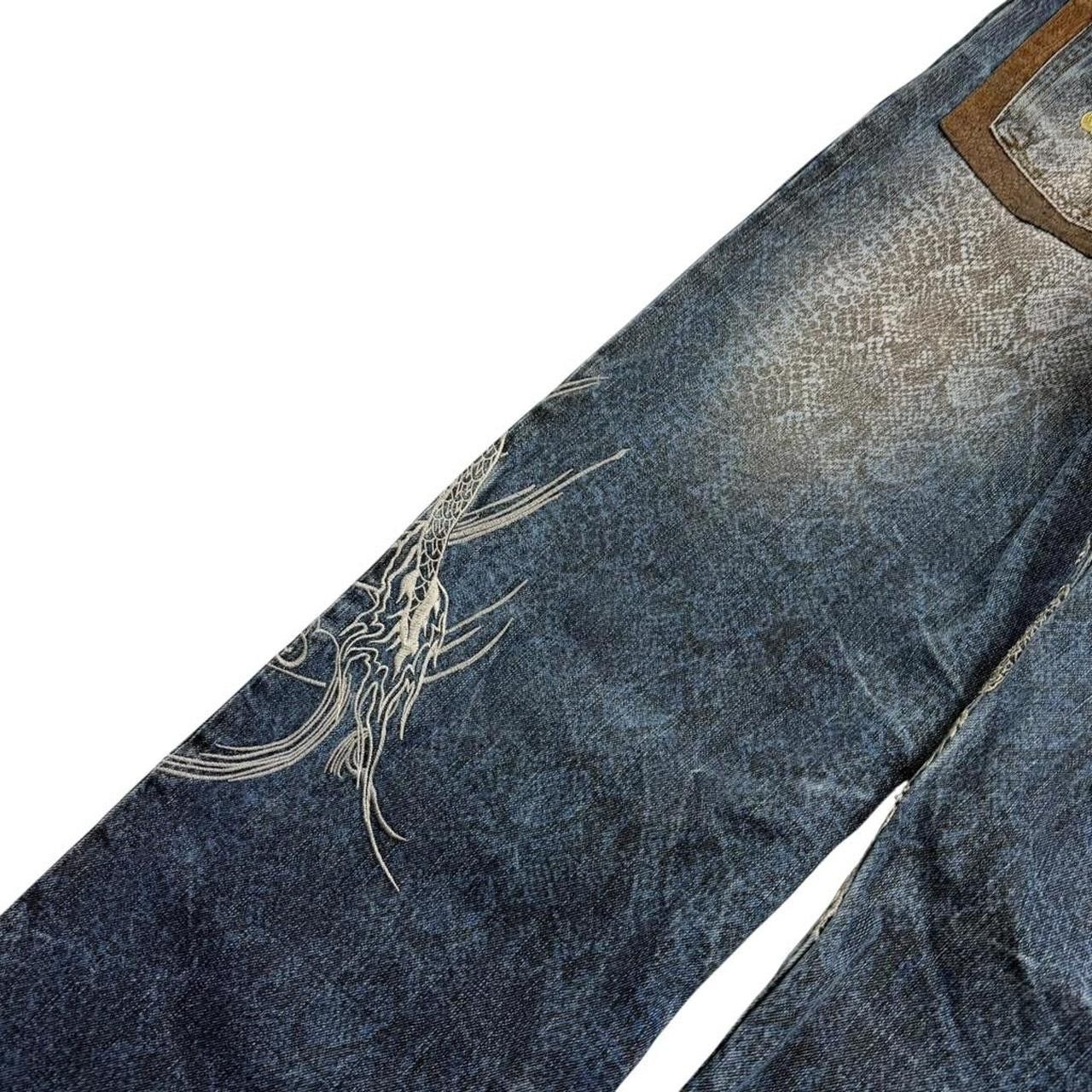 Karakuri Tamashii Karakuri Tamashii Embroidered Dragon Japanese Jeans Waist 34 Size US 34 / EU 50 - 4 Thumbnail