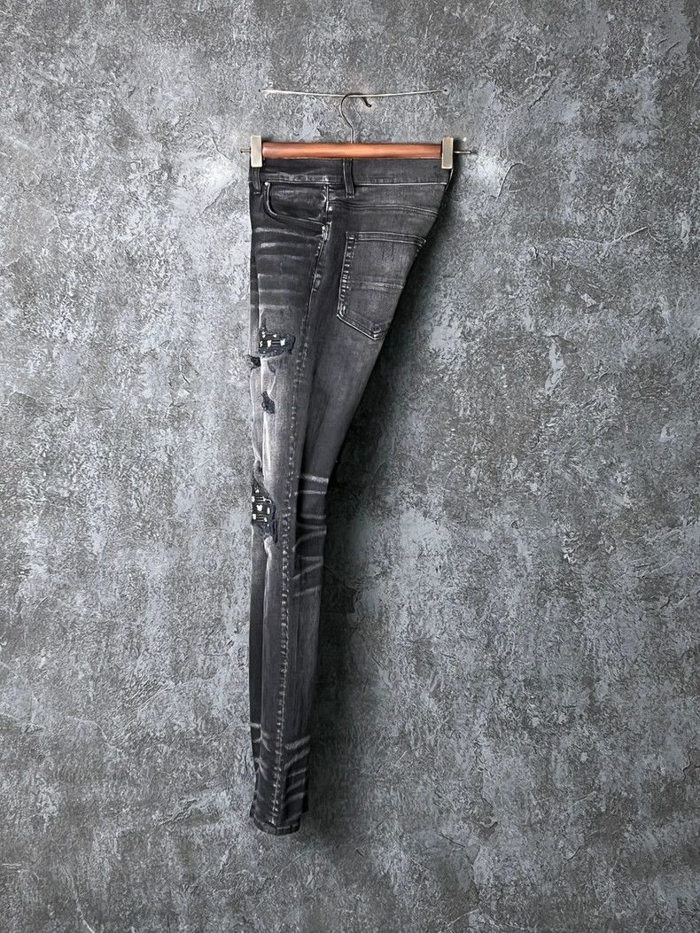 Amiri Amiri Black Gray Ripped Denim Pants Size US 30 / EU 46 - 7 Thumbnail
