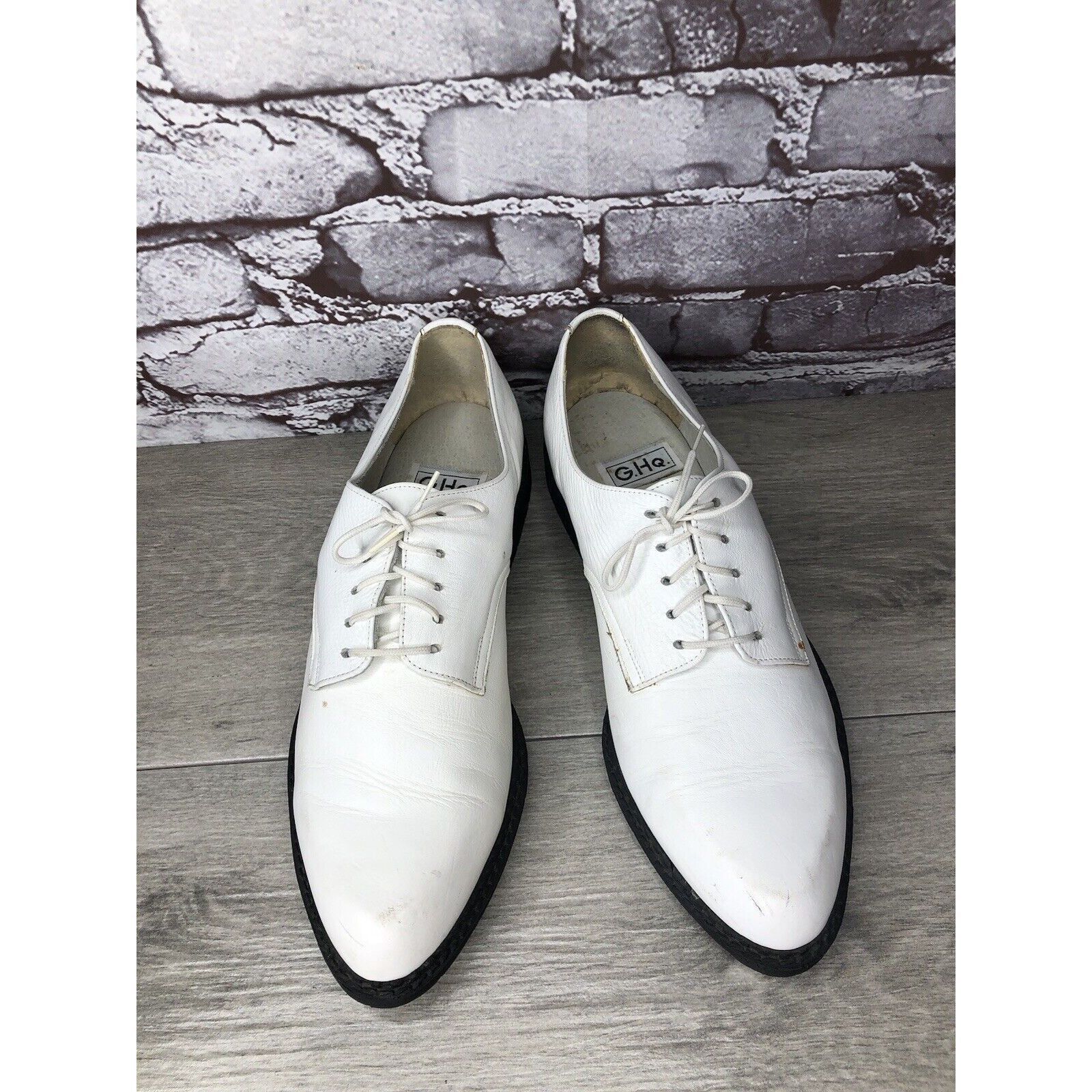 Other Banana Blues USA G.H.Q White Leather Plain Oxfords Shoes Men Size US 9.5 / EU 42-43 - 2 Thumbnail