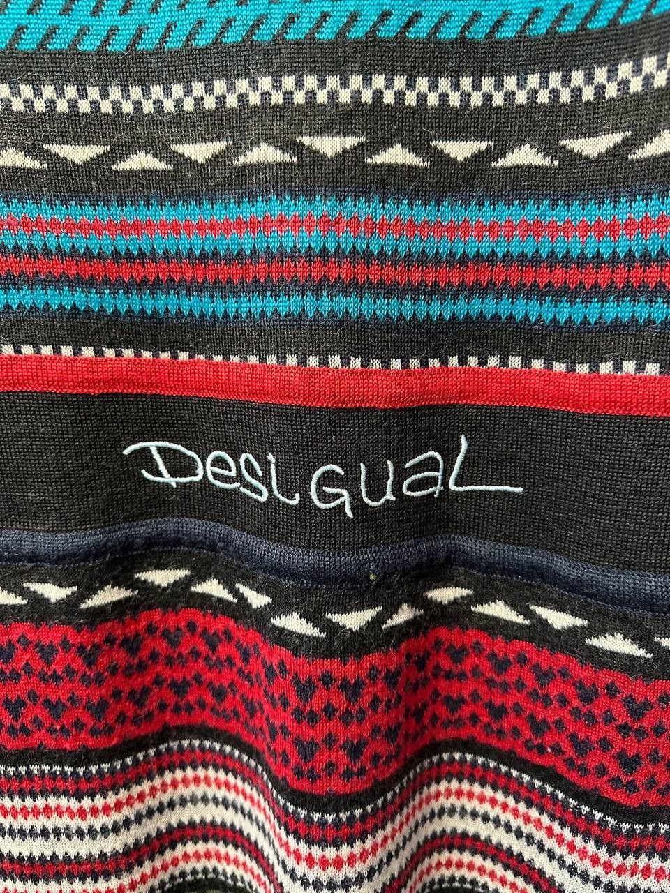 Desigual Desigual Midi Dress Wool Avant-Garde Geometric Stretched Size XL / US 12-14 / IT 48-50 - 9 Thumbnail