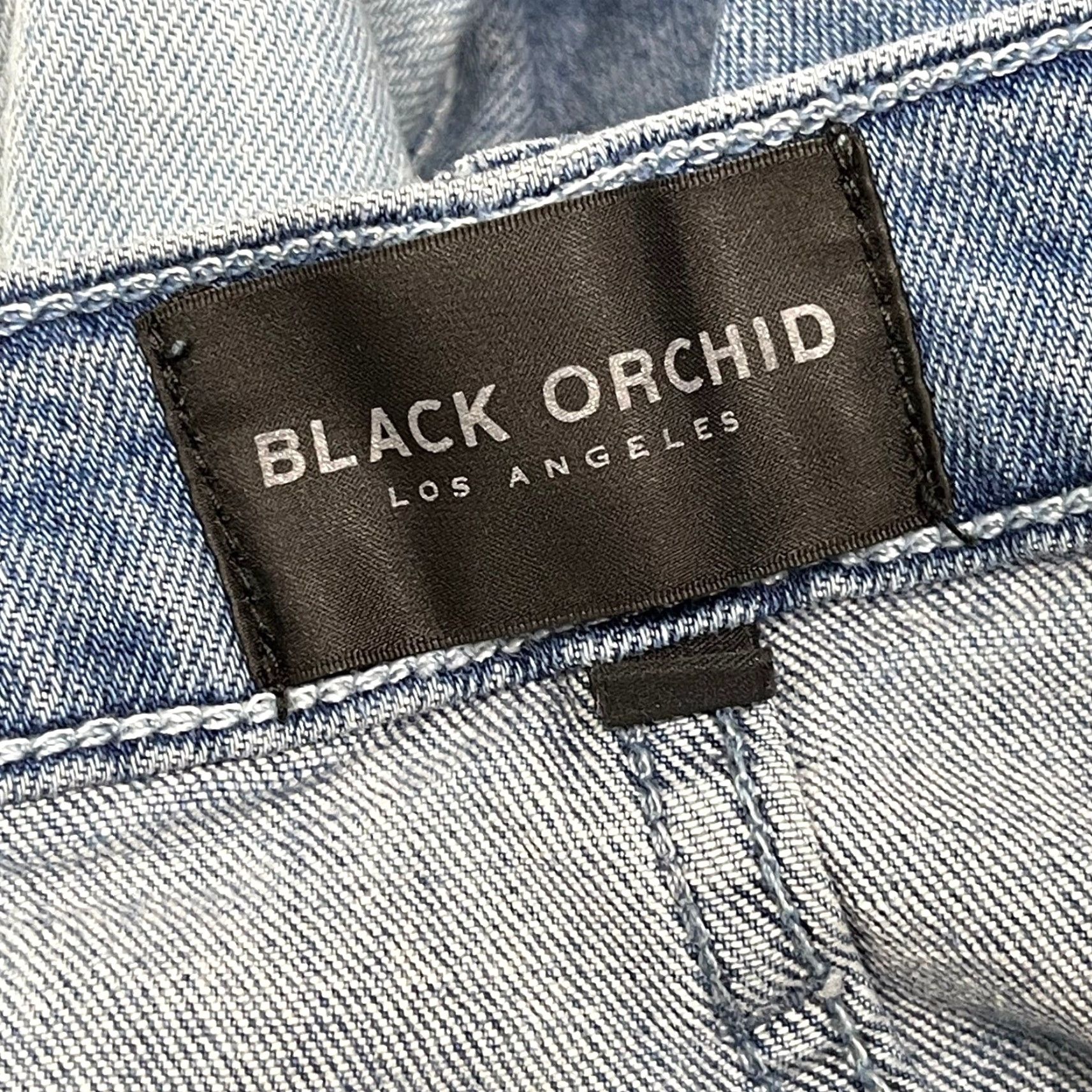 Denime VINTAGE Black Orchid Jeans Boyfriend Women Size 25 Blue Two Tone Denim Cotton Mix 5-Pocket Style Boys Womens Size 29" - 3 Thumbnail