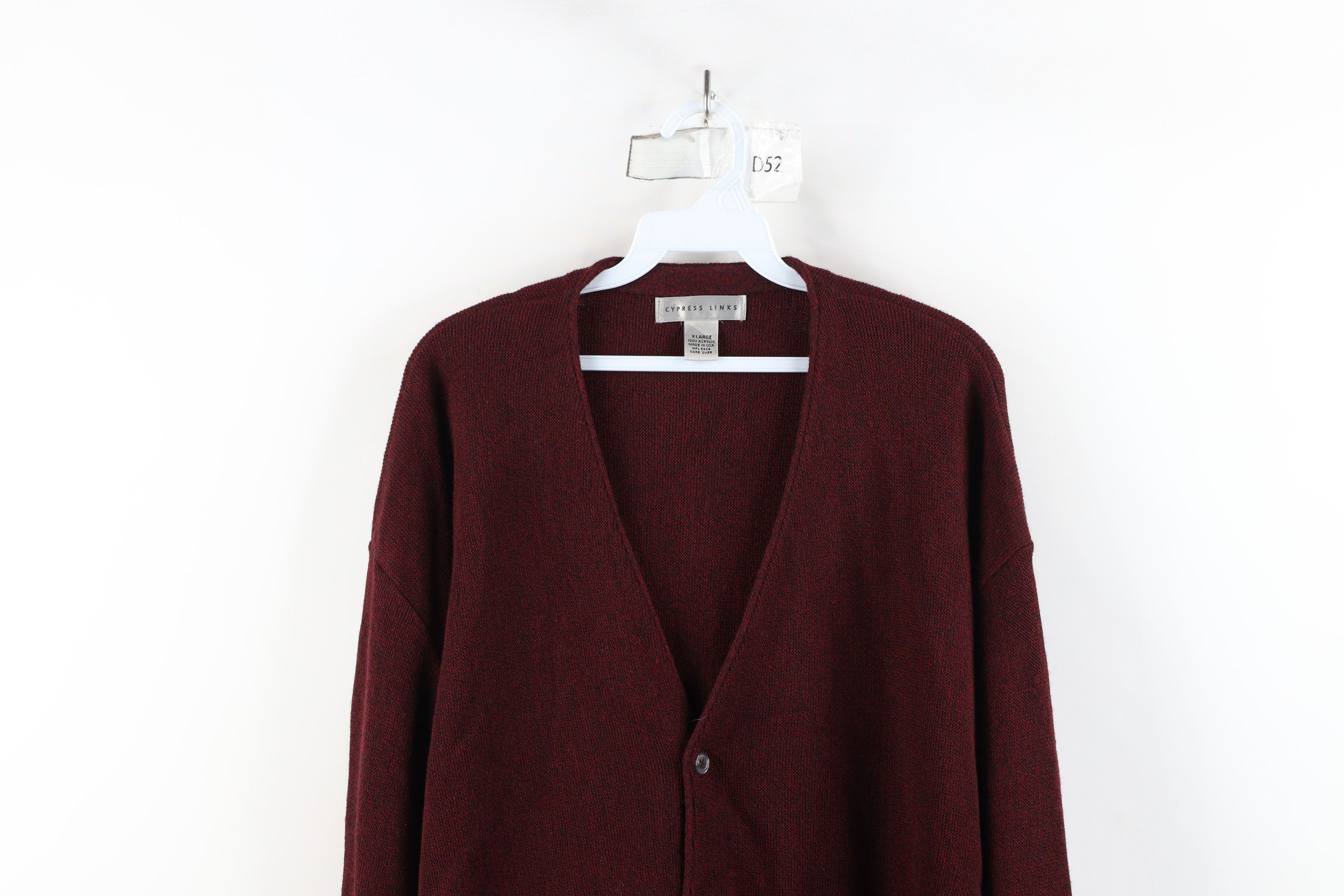 Vintage Vintage 90s Streetwear Cardigan Sweater Heather Red USA Size US XL / EU 56 / 4 - 2 Thumbnail
