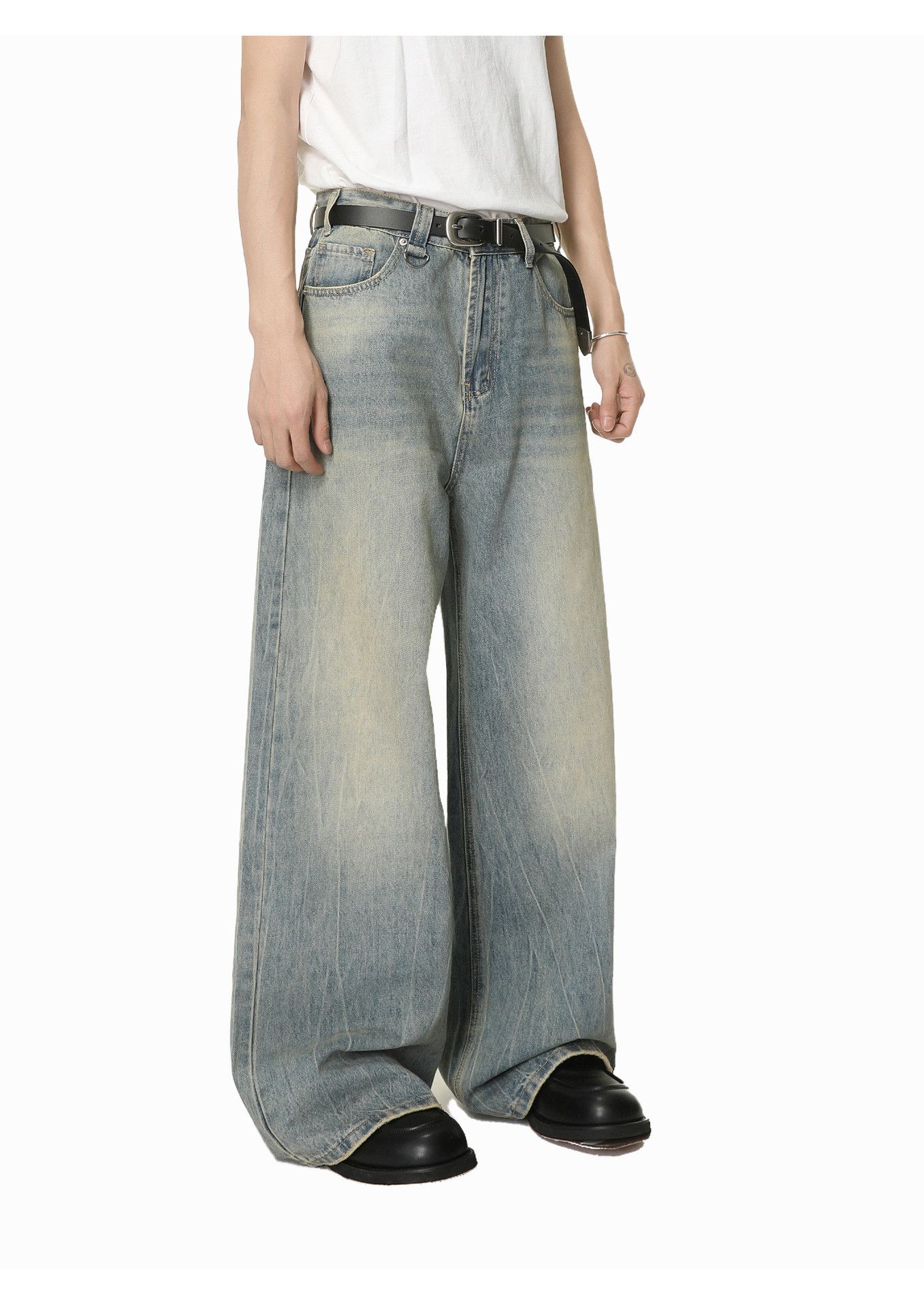 Vintage American Cleanfit light blue loose distressed washed jeans Size US 32 / EU 48 - 4 Thumbnail