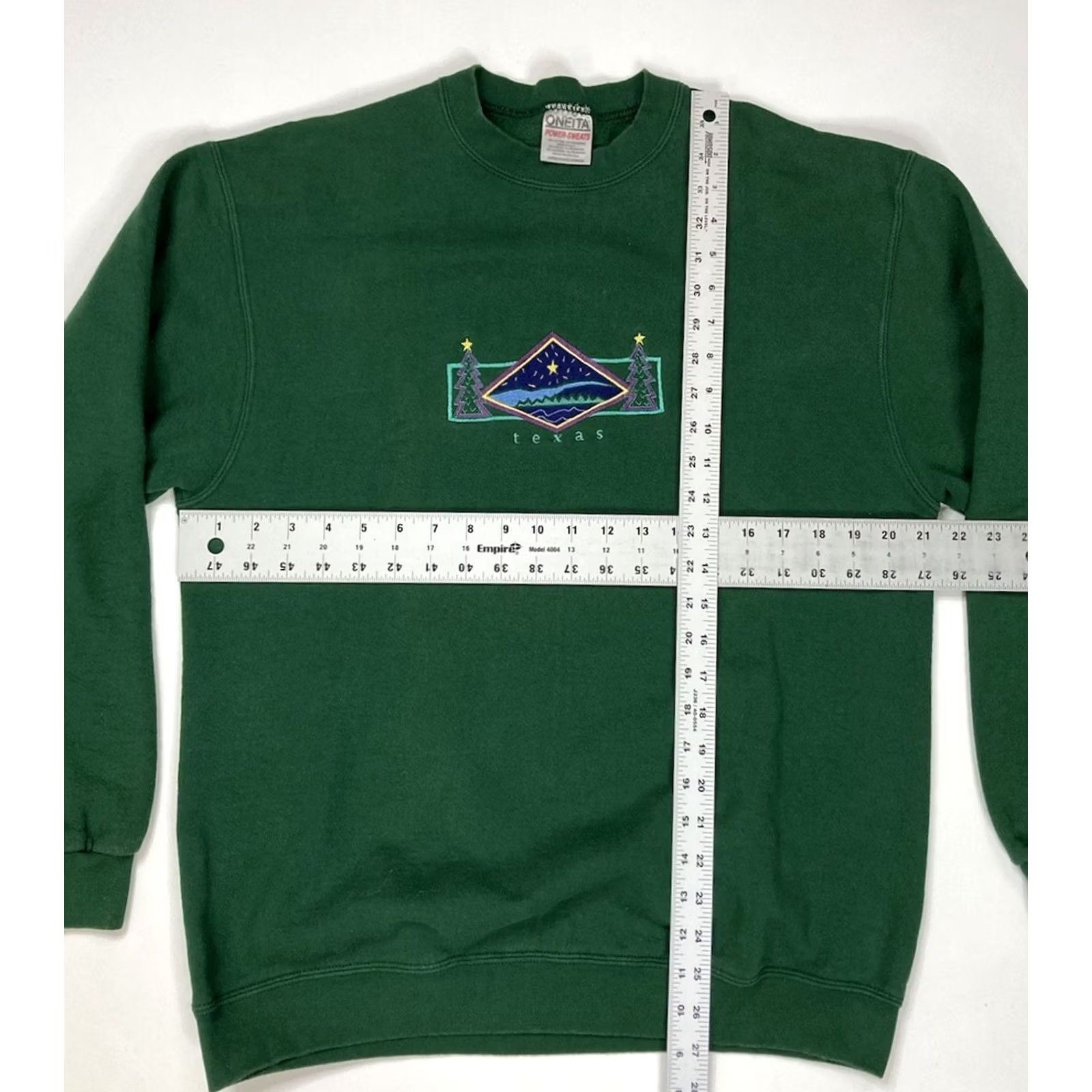 Vintage VINTAGE Oneita Sweatshirt Men Medium Green Embroidered Texas Holiday 90s Crewneck Size US M / EU 48-50 / 2 - 5 Thumbnail