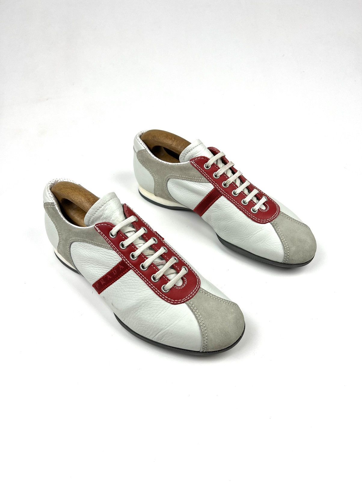 Prada PRADA Sneakers Leather/Suede Shoes Red Tab Logo Vintage Mens Size US 7.5 / EU 40-41 - 1 Thumbnail