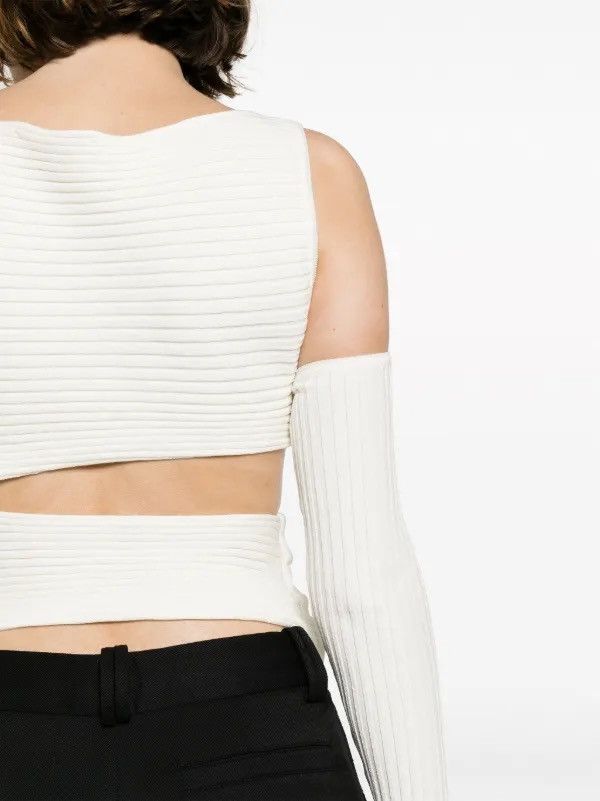 Andreadamo × Designer ANDREĀDAMO asymmetric cut-out ribbed top Size XL / US 12-14 / IT 48-50 - 5 Thumbnail