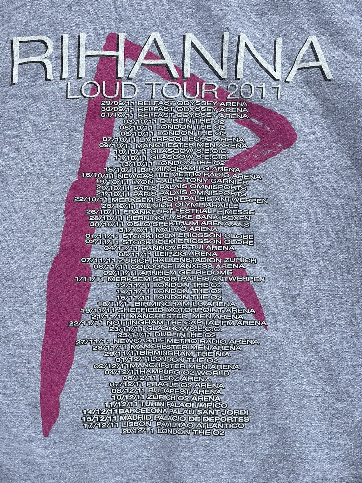 2011 Rihanna loud tour vintage grey hoodie