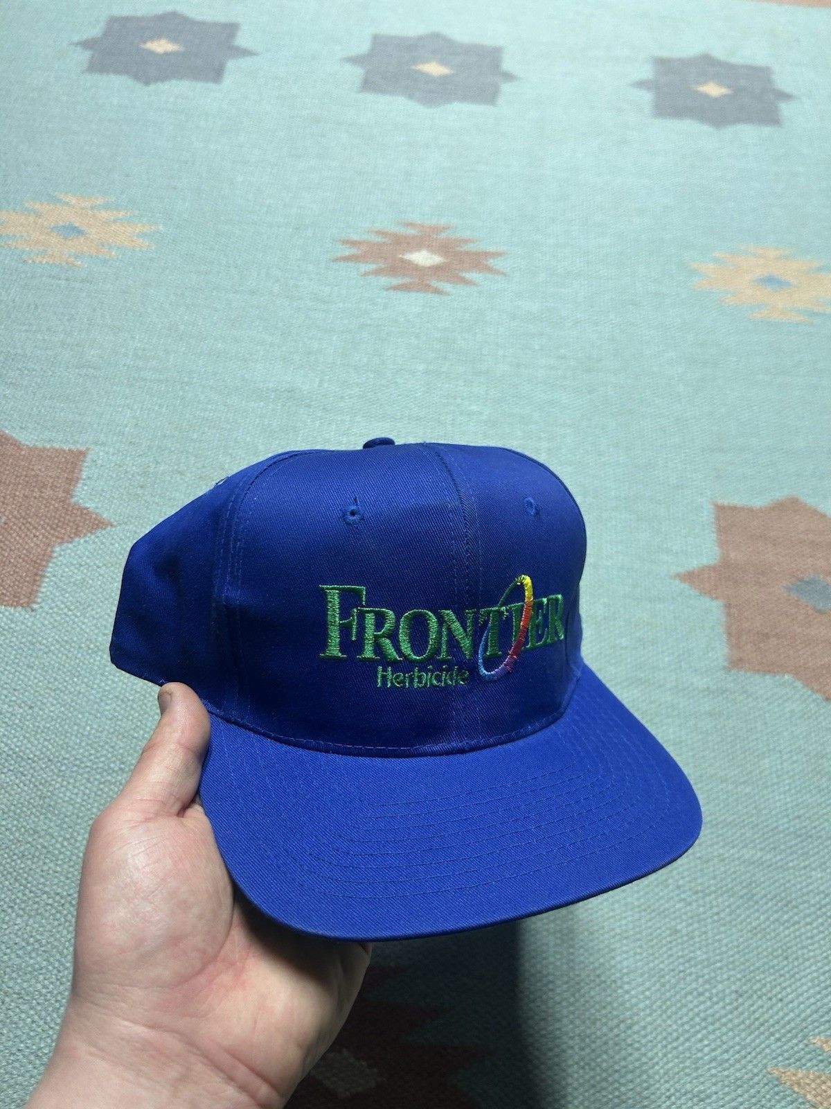 Vintage Vtg SnapBack hat frontier herbicide farm feed rainbow logo Size ONE SIZE - 1 Thumbnail