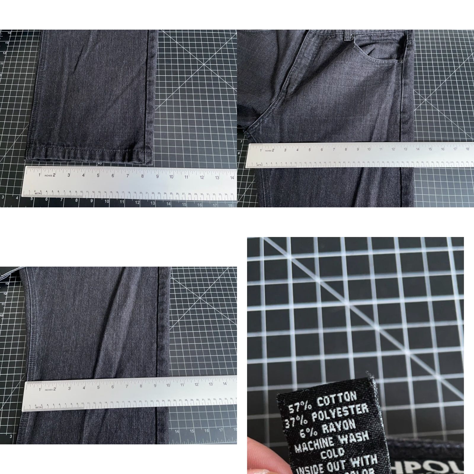 Southpole VINTAGE Southpole Jeans Baggy Tapered Leg Black Denim 38 x 30 Mens Regular 5-Pocket Style Hip Hop Size US 38 / EU 54 - 8 Thumbnail