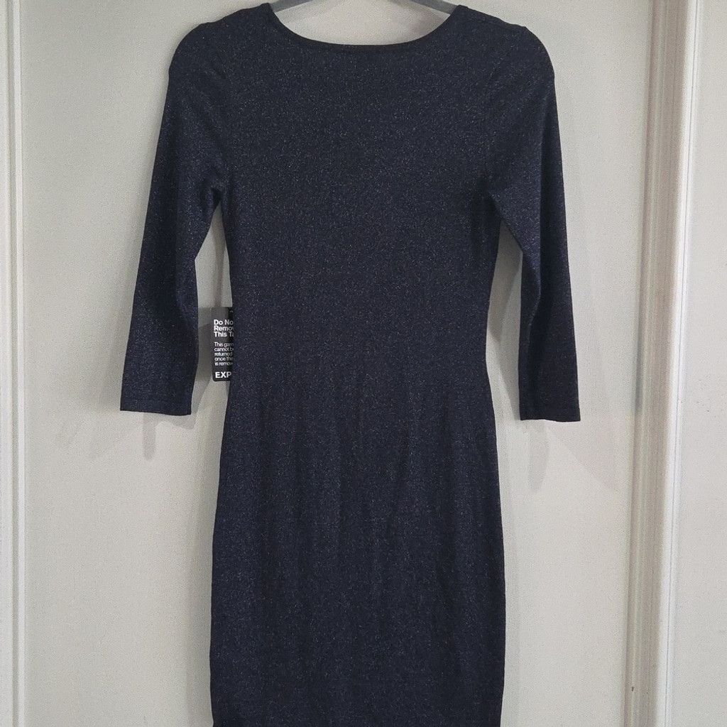 Express Express Midnight Blue Evening Dress Long Sleeve XS NWT Size XS / US 0-2 / IT 36-38 - 4 Thumbnail