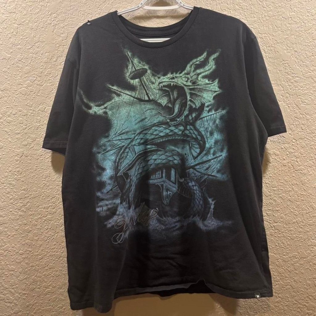 Hurley Hurley Vintage Like Big Print Tee Size US XL / EU 56 / 4 - 2 Thumbnail