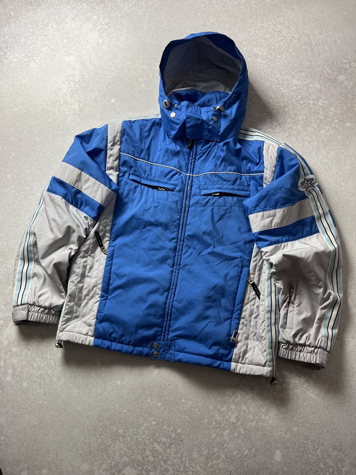 Bogner DDP Vintage BOGNER Jacket Blue White Hooded Ski Jacket Size US L / EU 52-54 / 3 - 1 Thumbnail