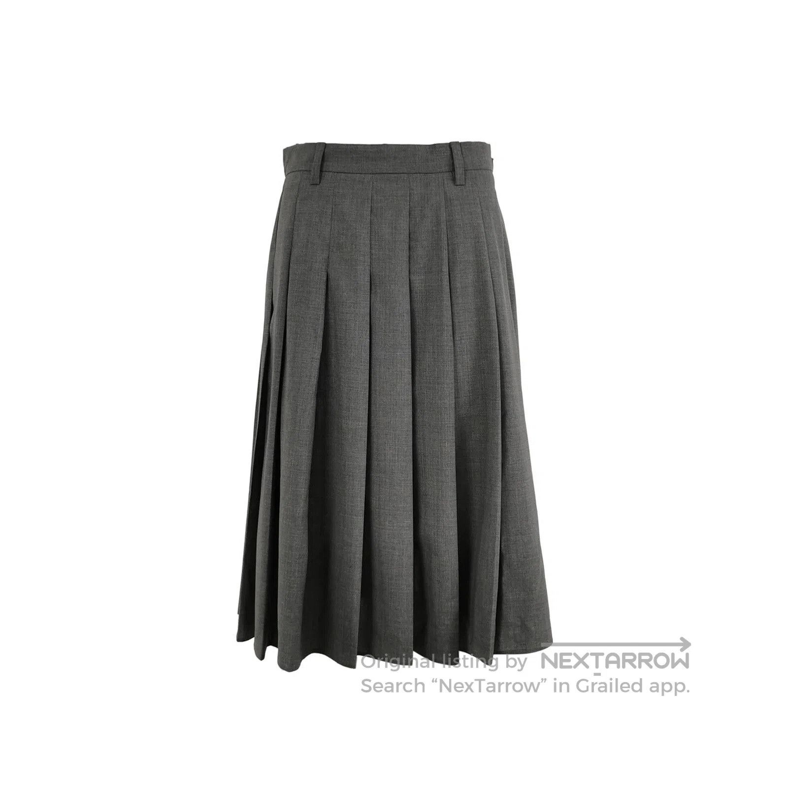 Prada Prada Gray Wool Gathered Midi Skirt . Size 37" - 1 Thumbnail