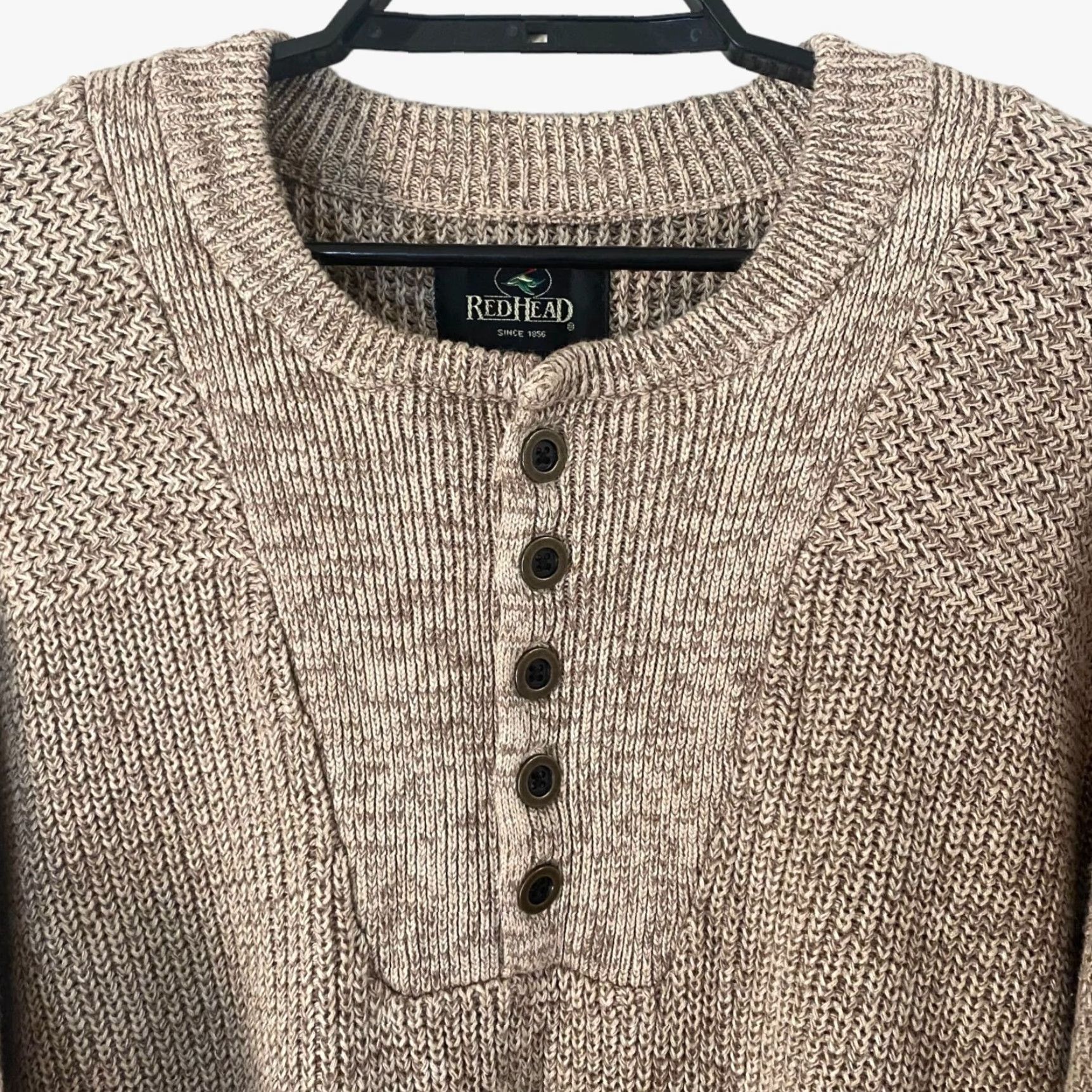 Vintage REDHEAD Knit Henley Sweater Men's XXL Brown Long-Sleeve Pullover Hiking Hunting Size US XXL / EU 58 / 5 - 5 Thumbnail