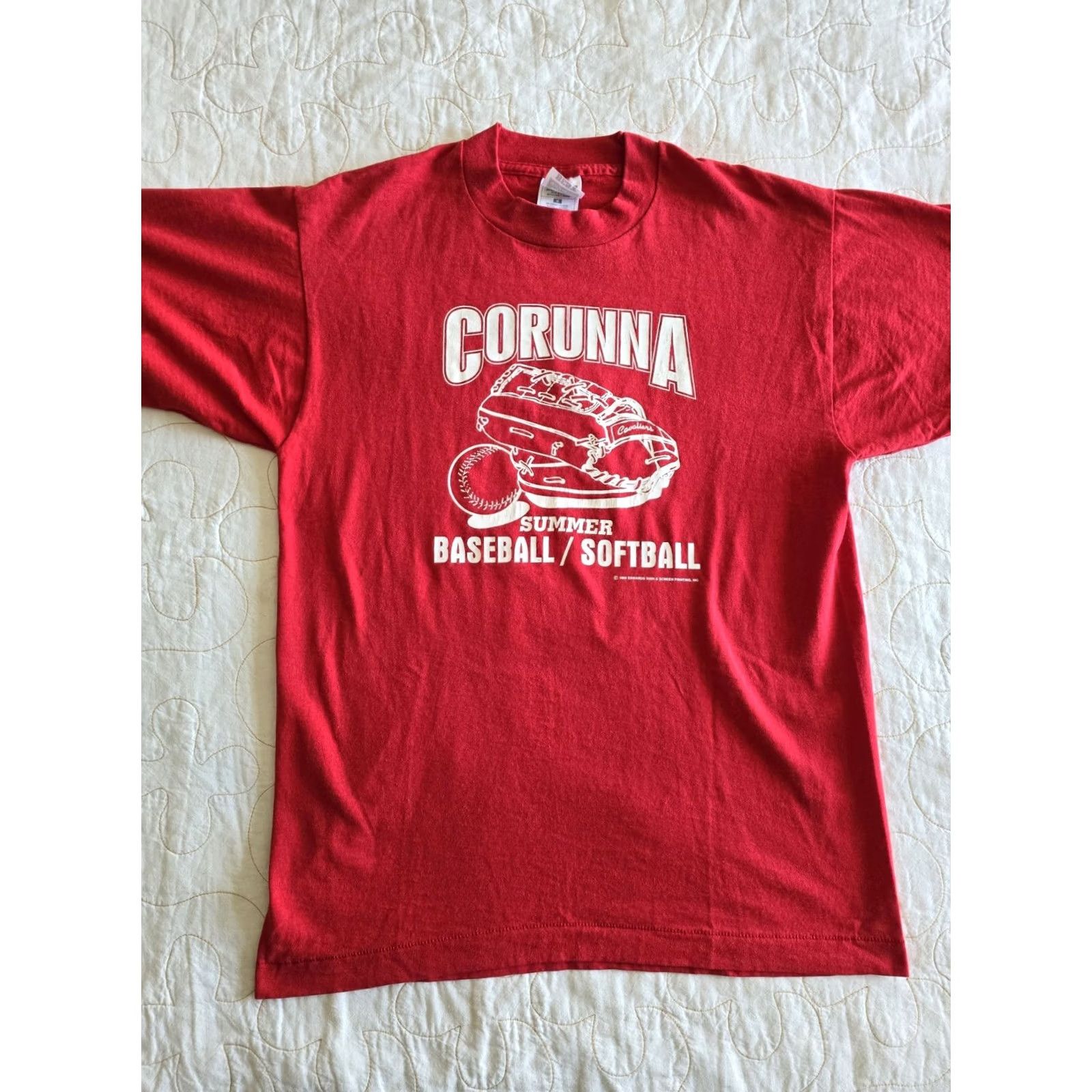 Fruit Of The Loom VINTAGE 90s Red Softball Baseball Single Stitch Tshirt Adult Medium Sports Tee Fruit of the Loom Unisex Graphic Tee Size US M / EU 48-50 / 2 - 3 Thumbnail