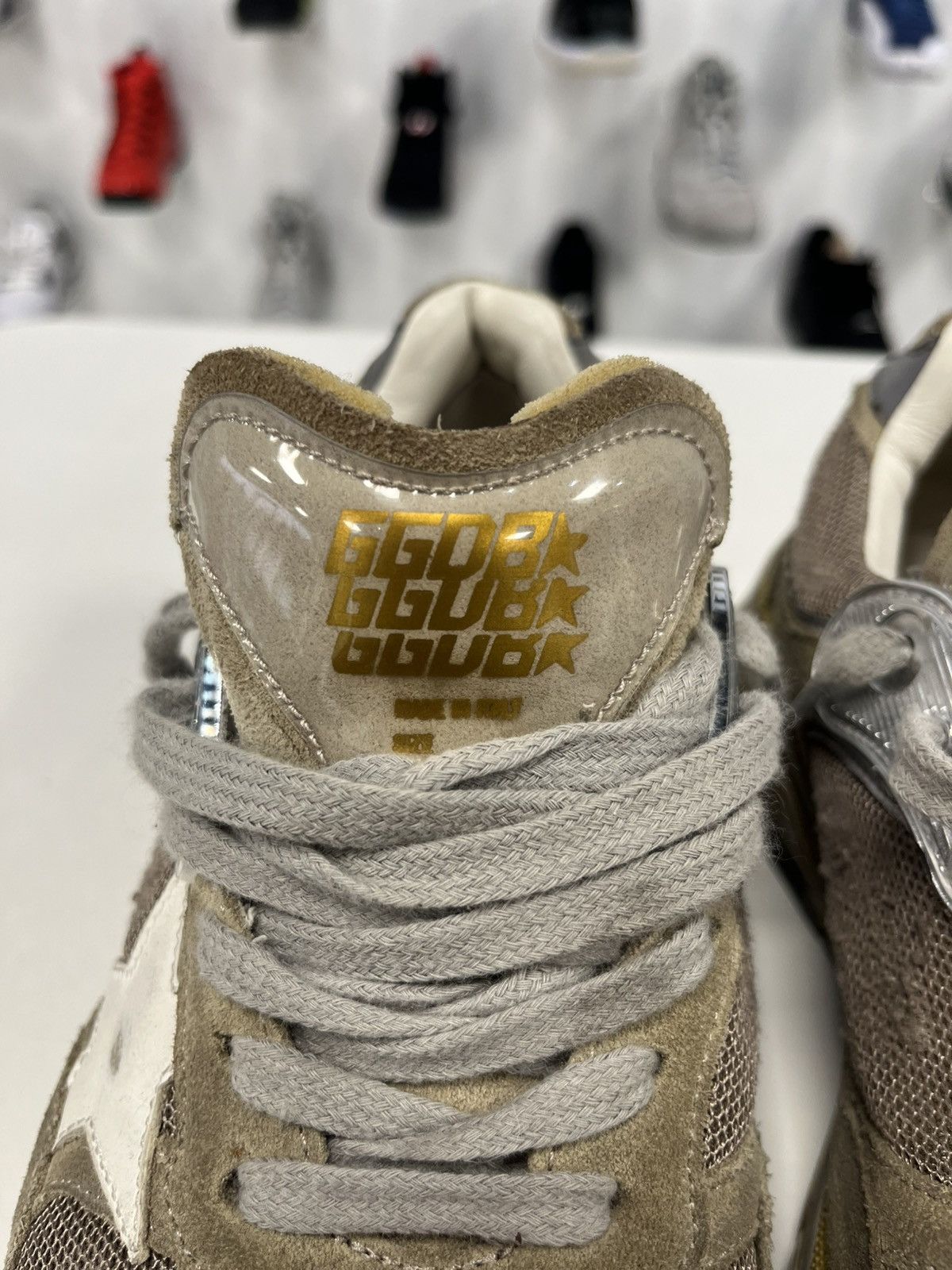 Golden Goose Men's Dad-Star in dove-gray suede and silver mesh Size US 6 / IT 36 - 7 Thumbnail