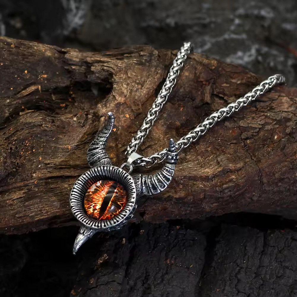Jewelry Retro Devil Eyes Pendant Necklace Size ONE SIZE - 4 Thumbnail