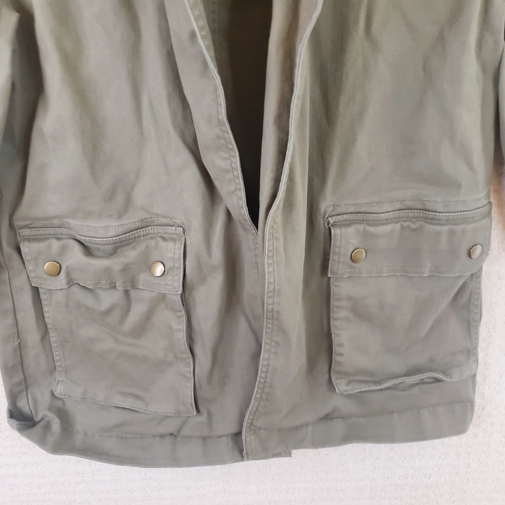 Lucky Brand Lucky Brand Women's S Army Green Barn Short Jacket Pockets No Buttons Or Zipper Size 28" / US 6 / IT 42 - 5 Thumbnail