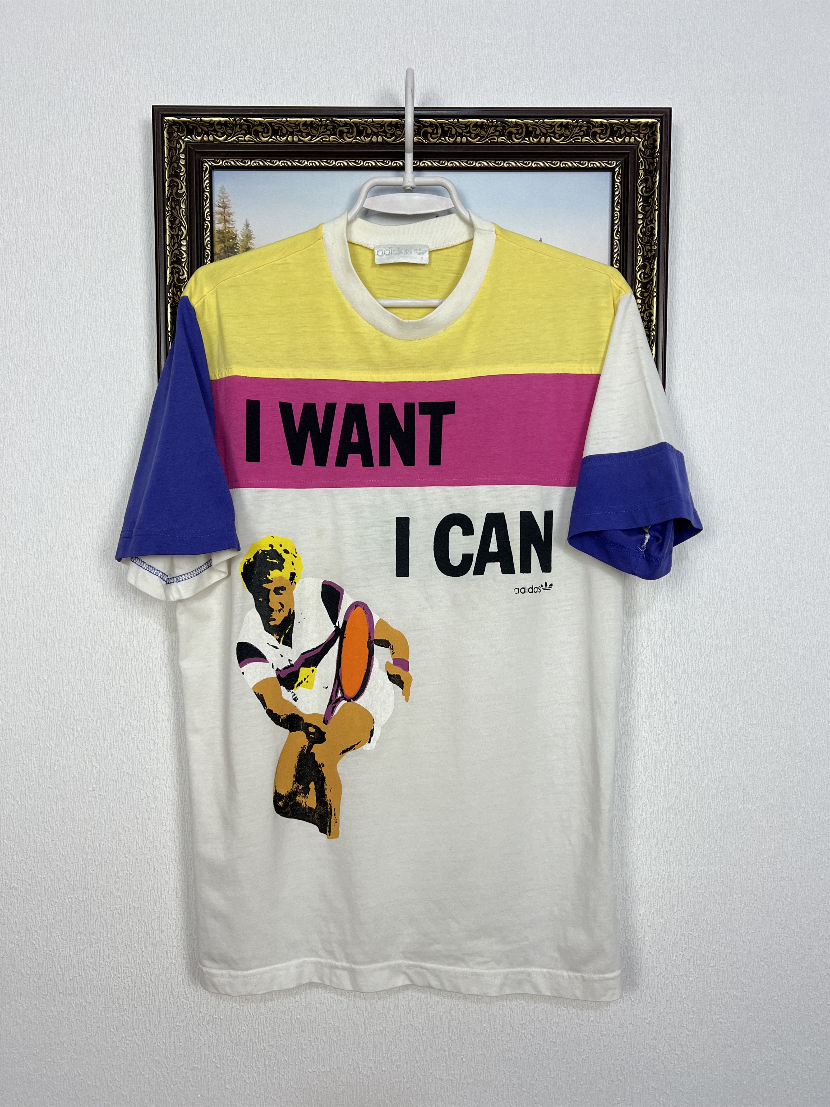 Adidas Vintage Edberg Lendl Agassi I want I Can Tennis Shirt Trikot Size US M / EU 48-50 / 2 - 1 Thumbnail