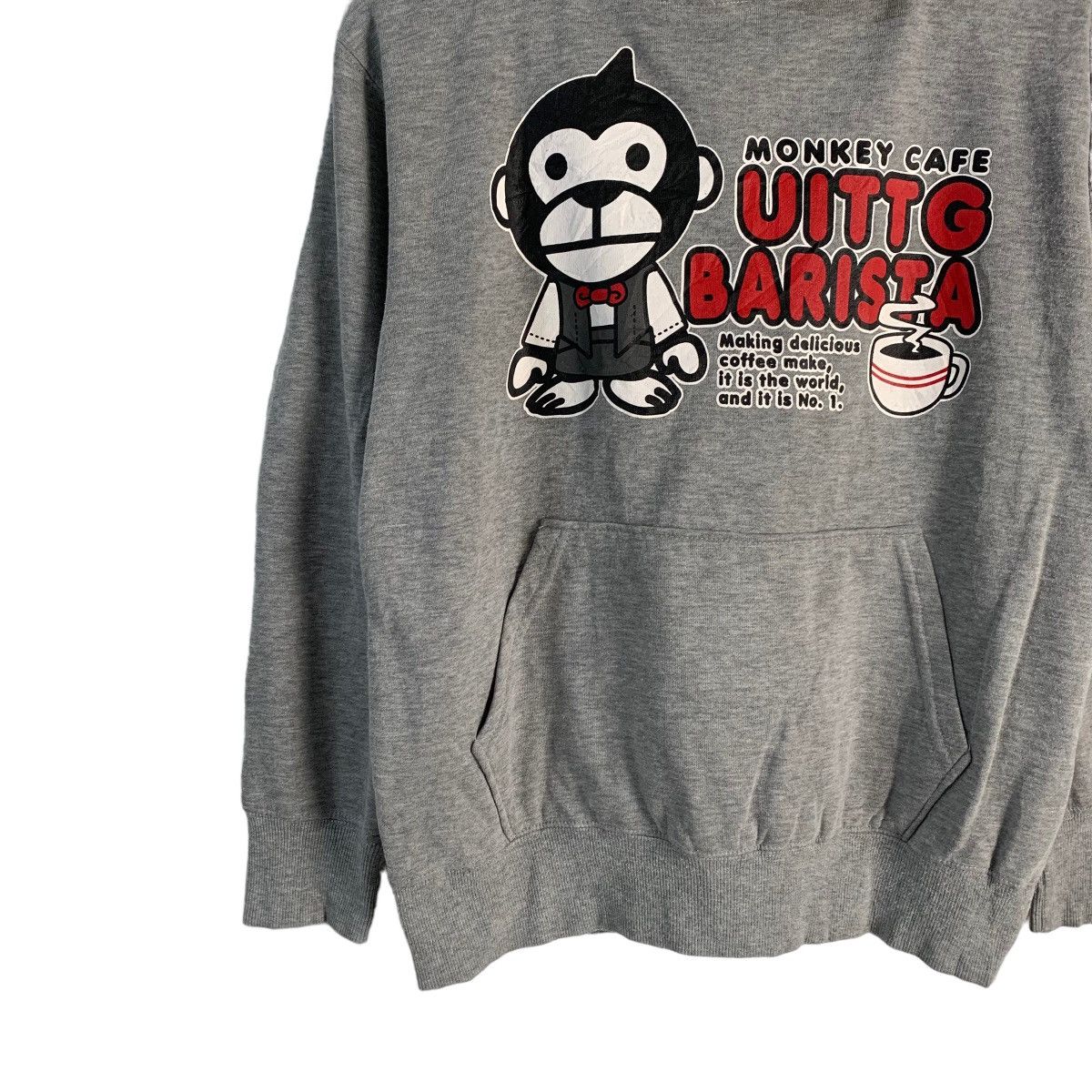 Japanese Brand Uittg Baby Monkey Cafe Barista Pullover Hoodie Size US M / EU 48-50 / 2 - 2 Thumbnail
