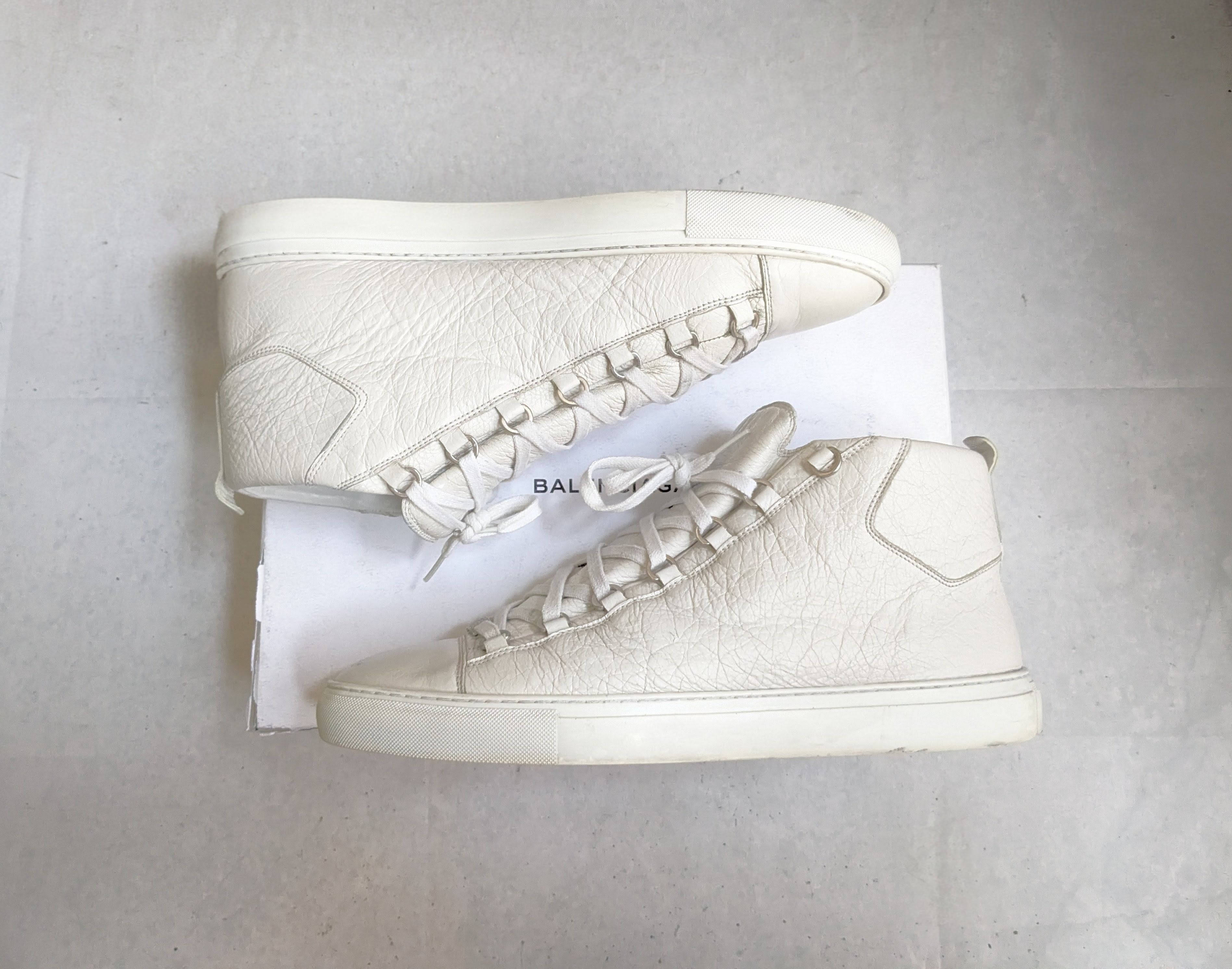 Balenciaga Balenciaga Arena Sneakers White High Tops Leather 14 47 Size US 14 / EU 47 - 1 Thumbnail
