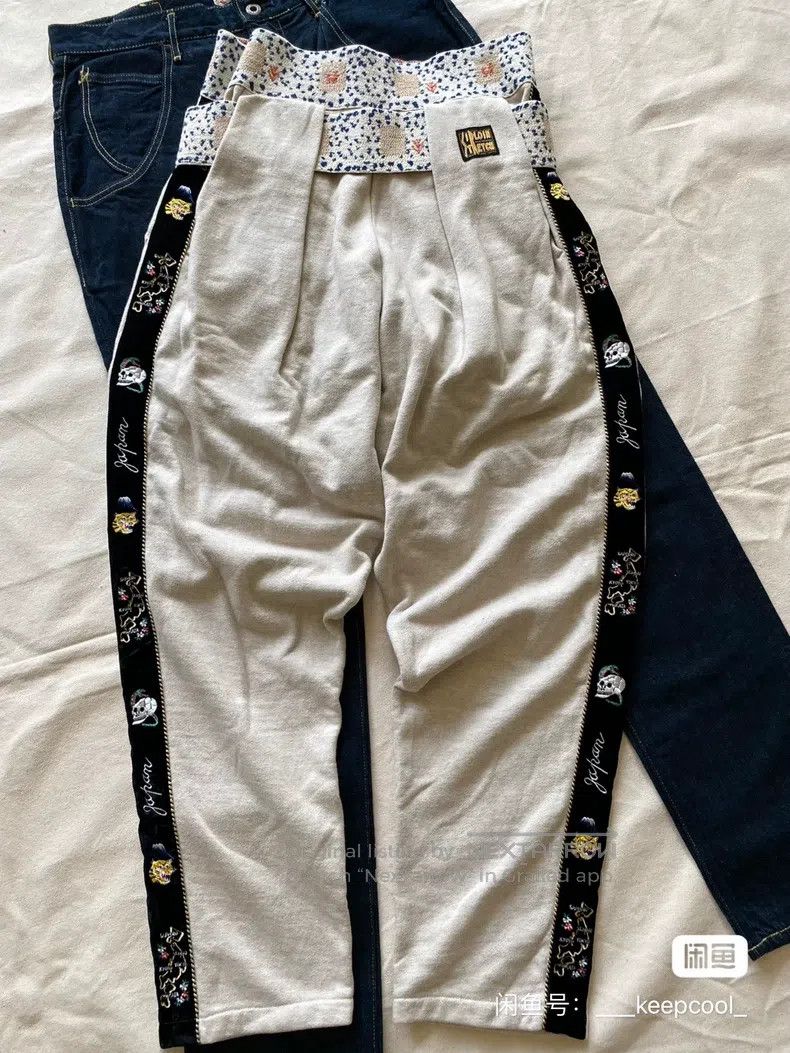 Kapital Kapital Size 2 Velvet embroidered stitched sweatpants Size US 34 / EU 50 - 1 Thumbnail