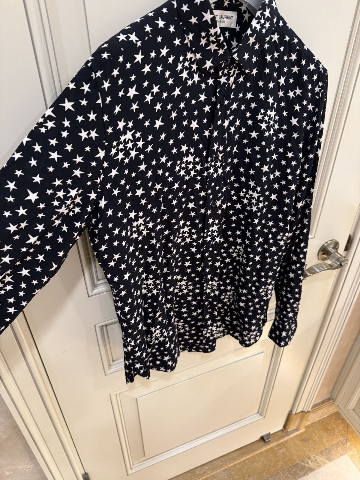 Saint Laurent Paris star print shirt size39 Size US M / EU 48-50 / 2 - 6 Thumbnail