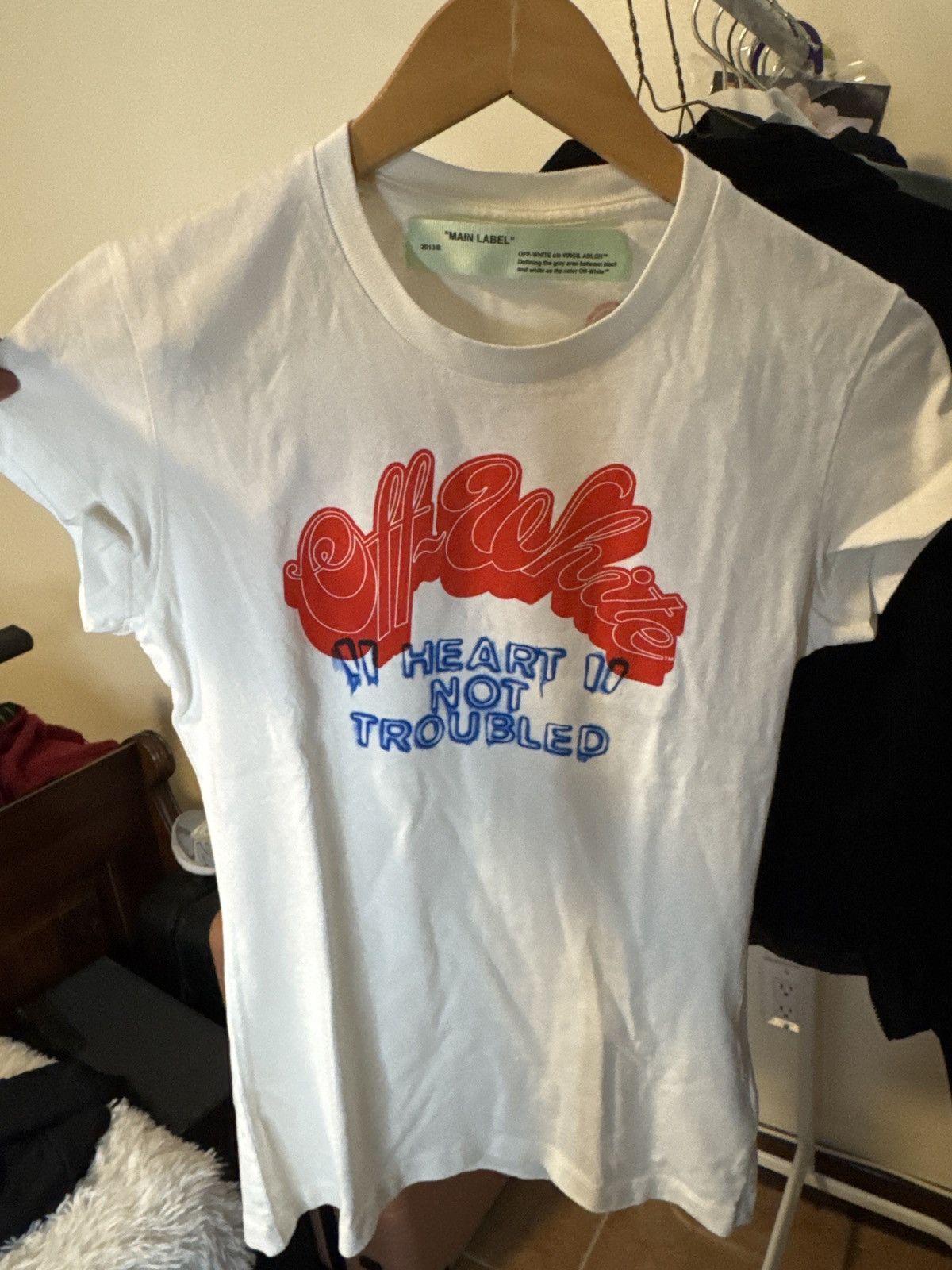 Off-White Off-White “Heart not Troubled” Women’s T-Shirt Size XS Size XS / US 0-2 / IT 36-38 - 1 Thumbnail