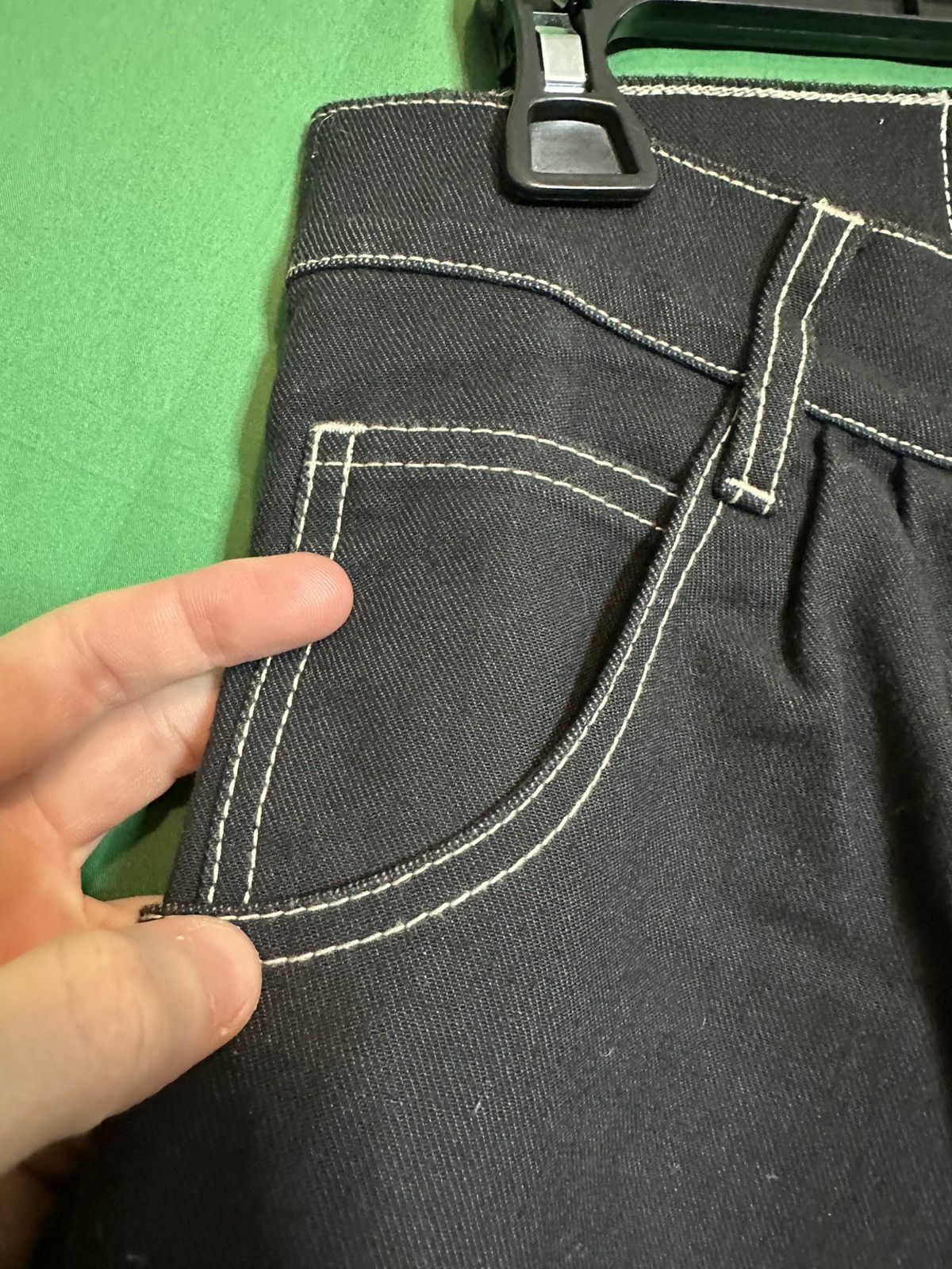 Pyer Moss Black logo embroidered contrast stitch denim jeans NWT Size US 31 - 5 Thumbnail