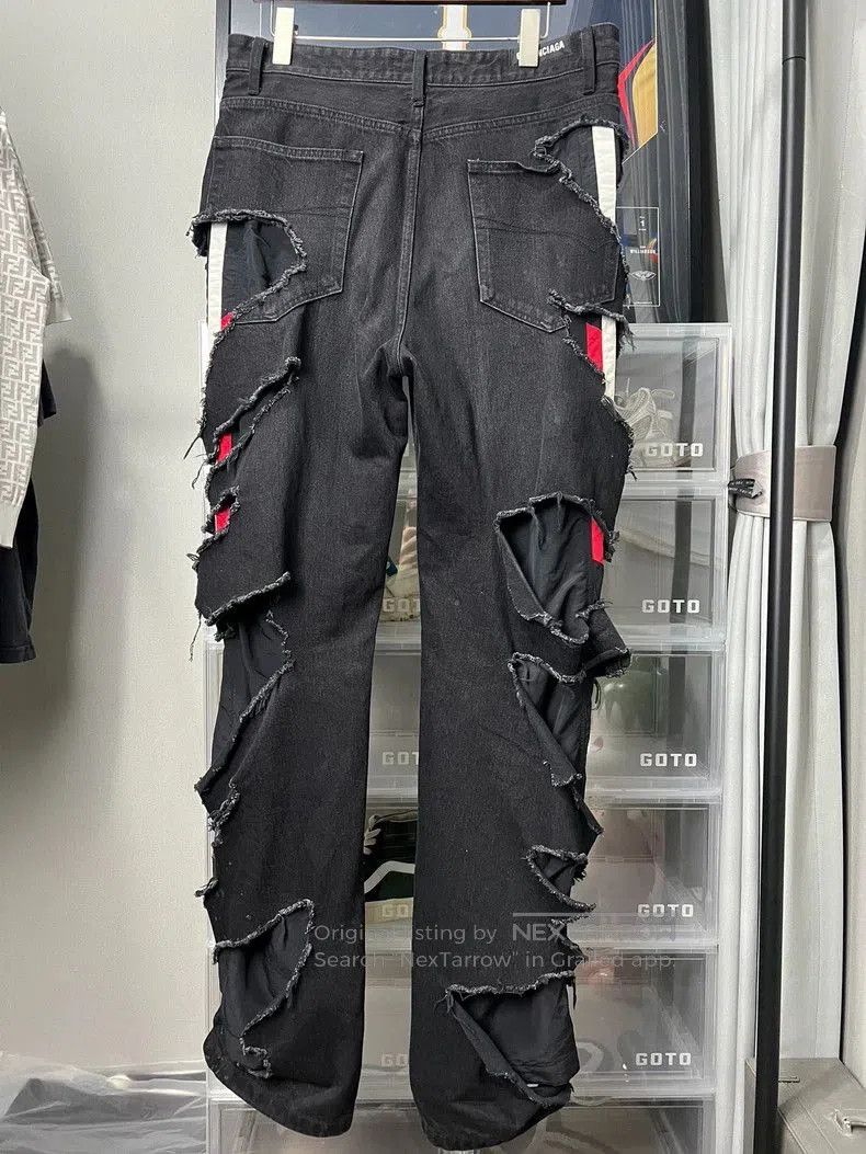 Balenciaga Balenciaga Double Layer Distressed Denim. Size US 26 / EU 42 - 2 Thumbnail