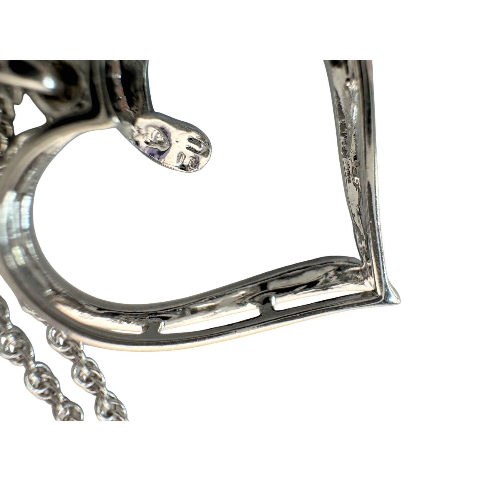 Other Heart Pendant with Diamond Accent - Rhodium Plated -15" Size ONE SIZE - 9 Thumbnail