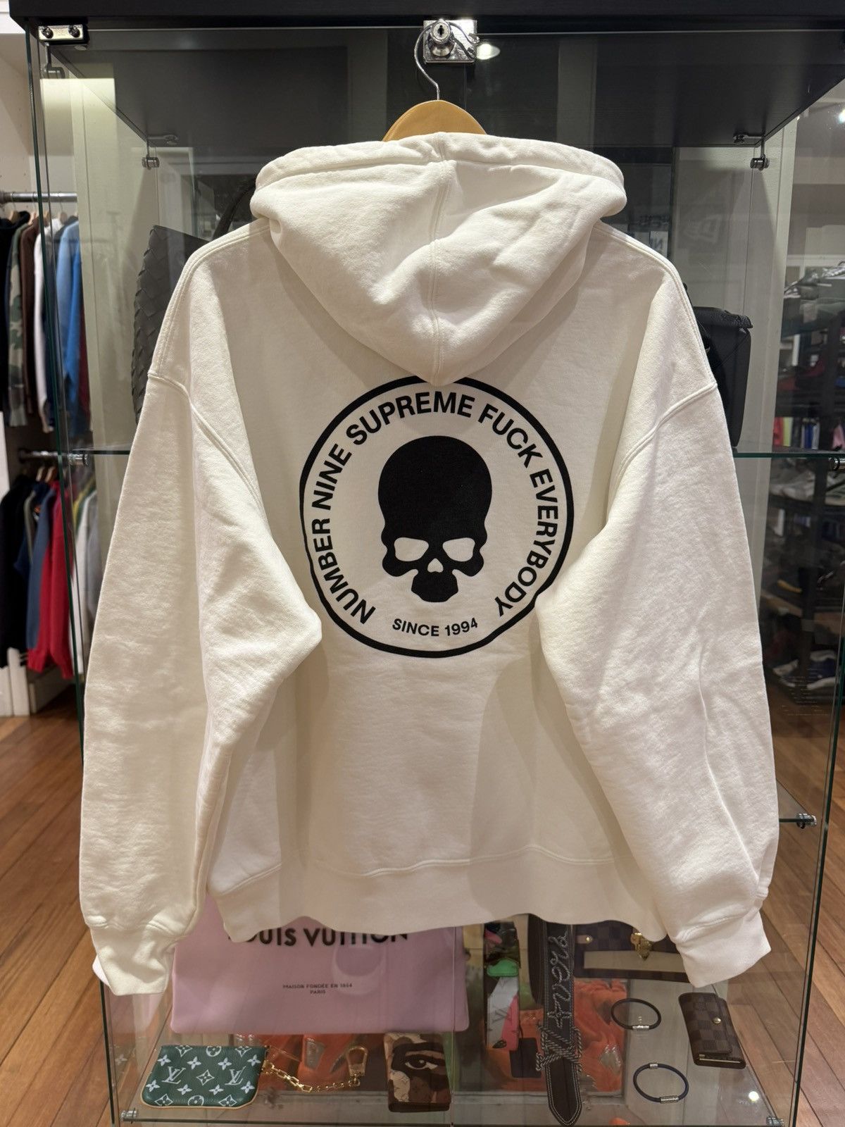 Supreme Supreme Number (N)ine F**k Everybody Hoodie - White Size US L / EU 52-54 / 3 - 2 Thumbnail