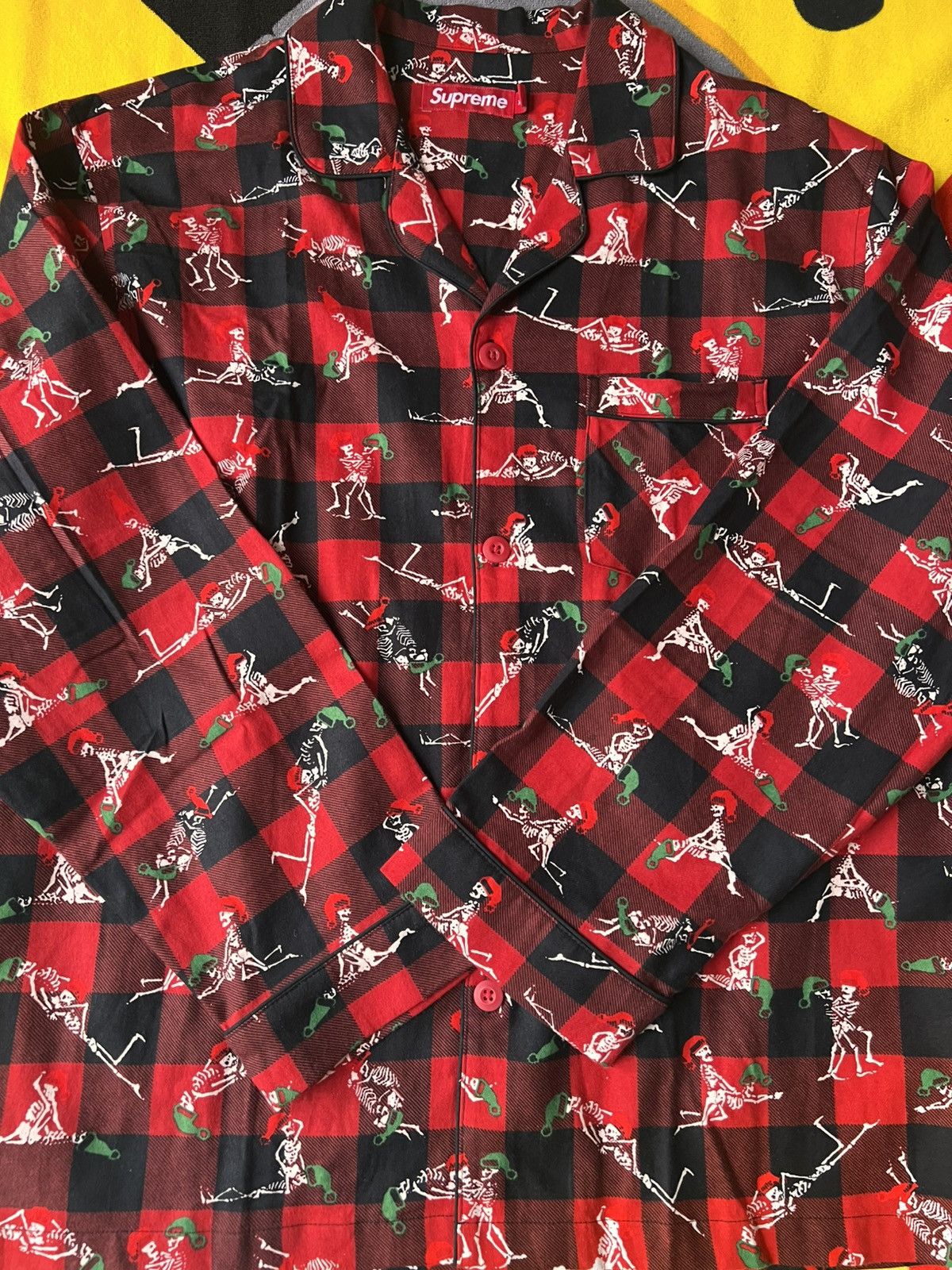 Supreme M - Supreme Holiday Pajama Set Red FW25 flannel shirt pant Size ONE SIZE - 6 Thumbnail