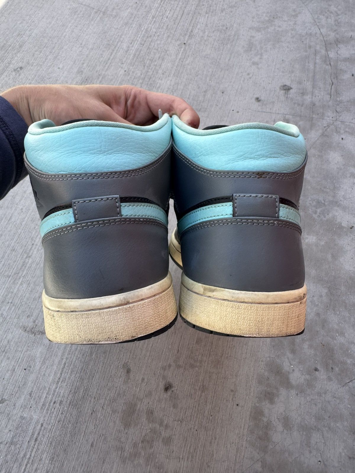 Jordan Brand JORDAN 1 MID GREY AQUA GREEN GLOW SIZE 11.5 Size US 11.5 / EU 44-45 - 4 Thumbnail