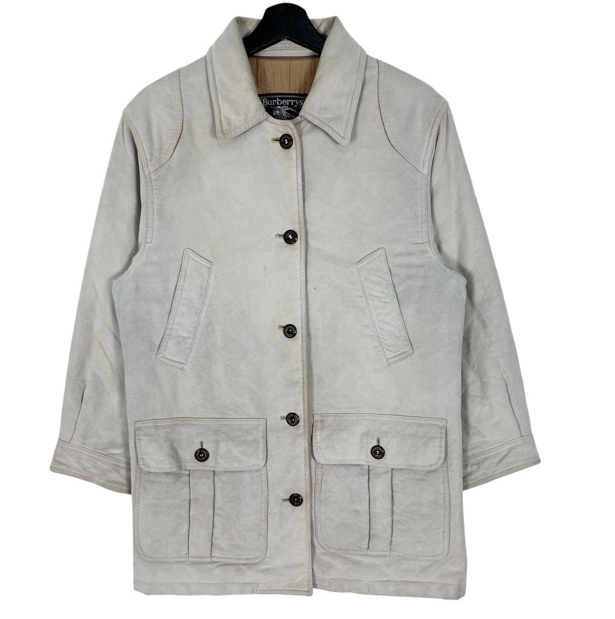 Burberry × Vintage Vintage 90s Burberrys Women Velvet Parka Jacket Size M / US 6-8 / IT 42-44 - 1 Thumbnail