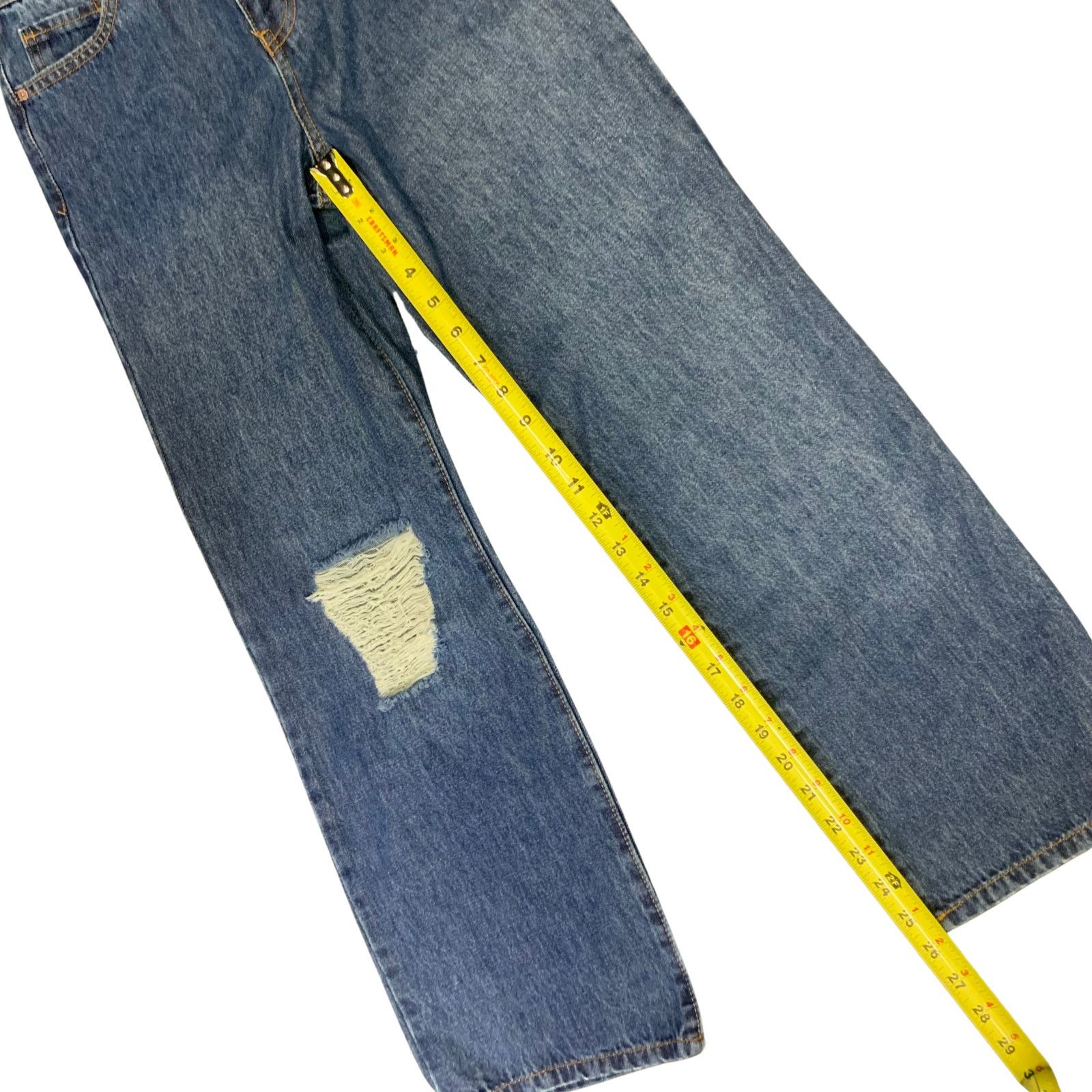 Rsq Distressed Wide Leg Jeans | Women's 12 | RSQ Size 34" / US 12 / IT 48 - 7 Thumbnail
